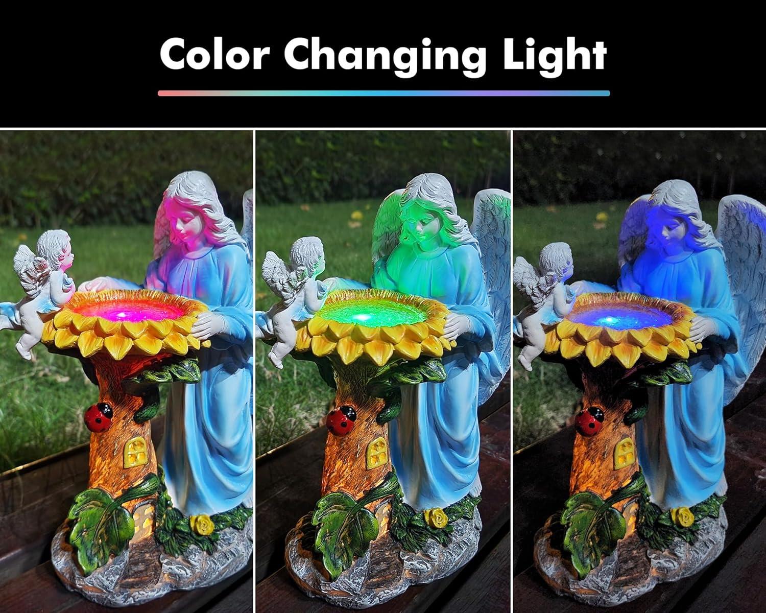 Solar Angel Garden Statue with Color Changing Light