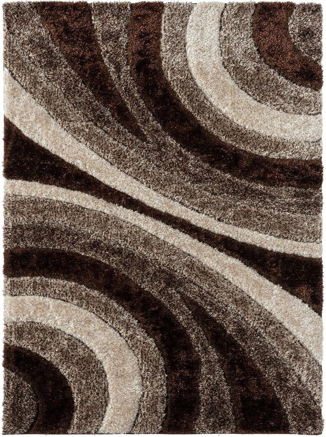 Luxe Weavers Modern Shag Geometric Area Rug, Gray 5x7