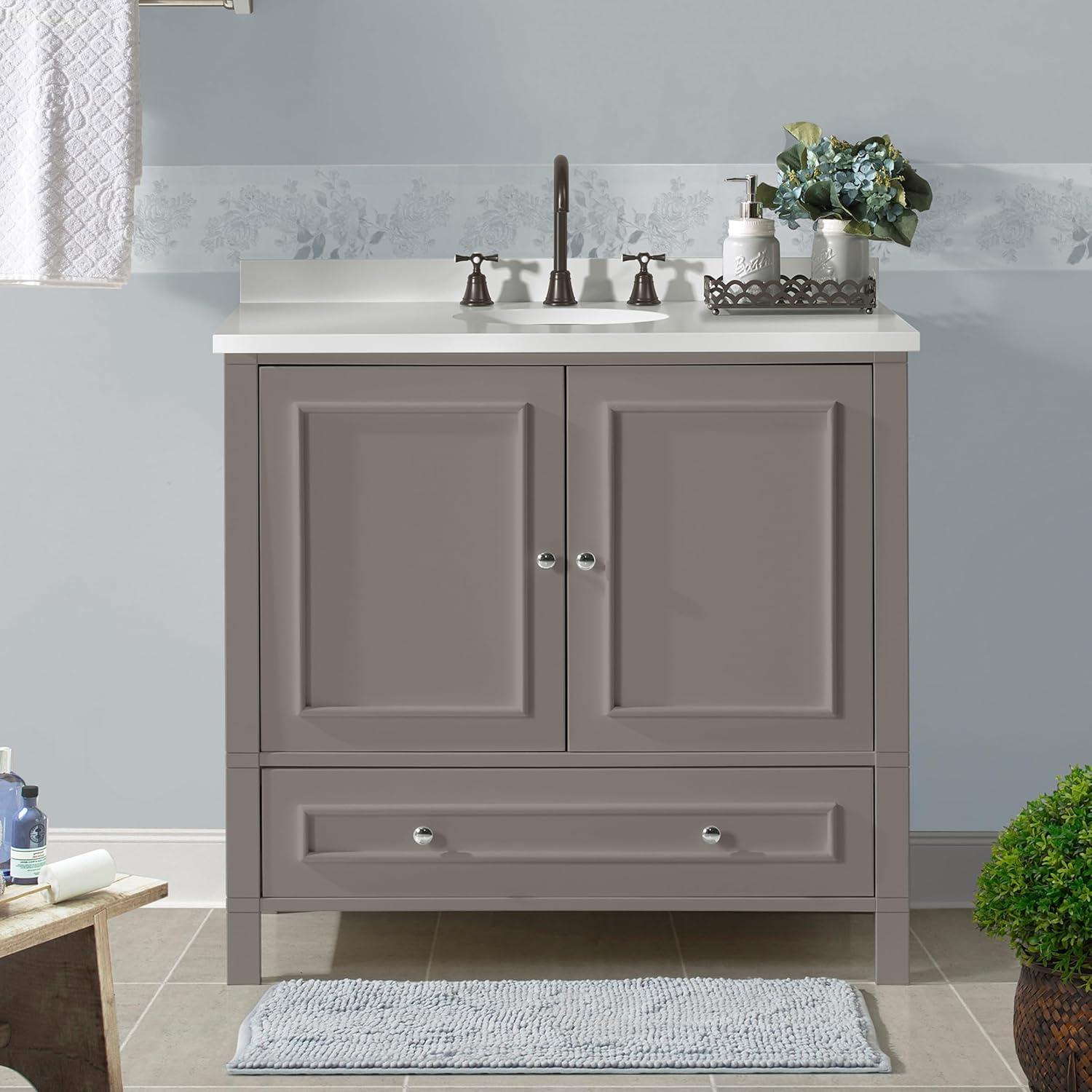 Williamsburg 36"W Transitional Style Vanity Cabinet With Soft Close Doors And Drawers