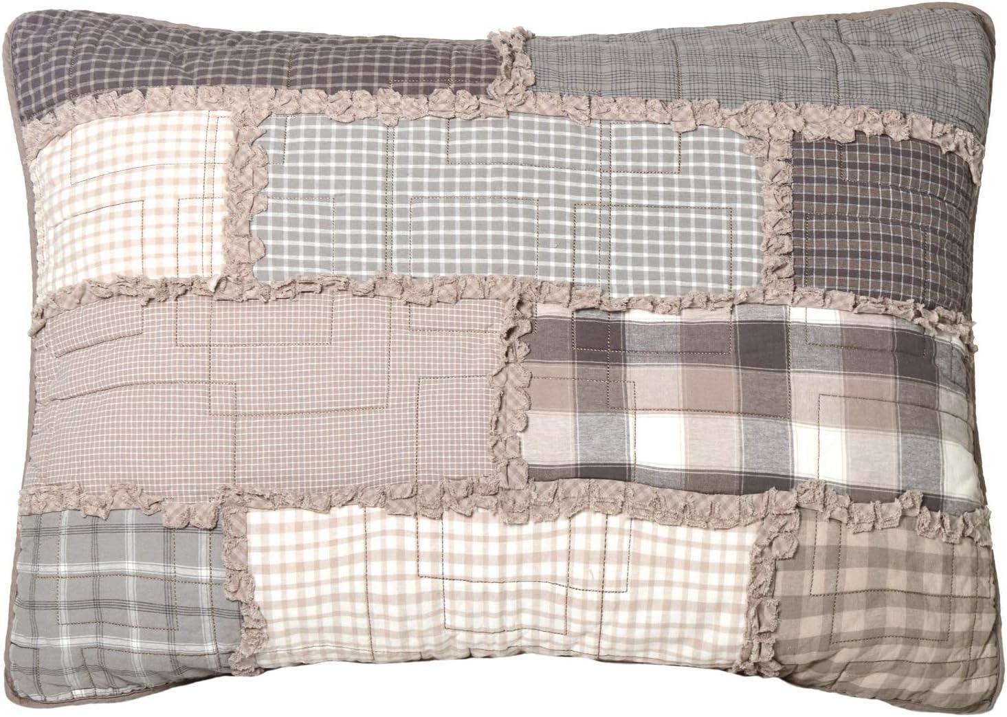 Smoky Cobblestone Patchwork Cotton Standard Pillow Sham