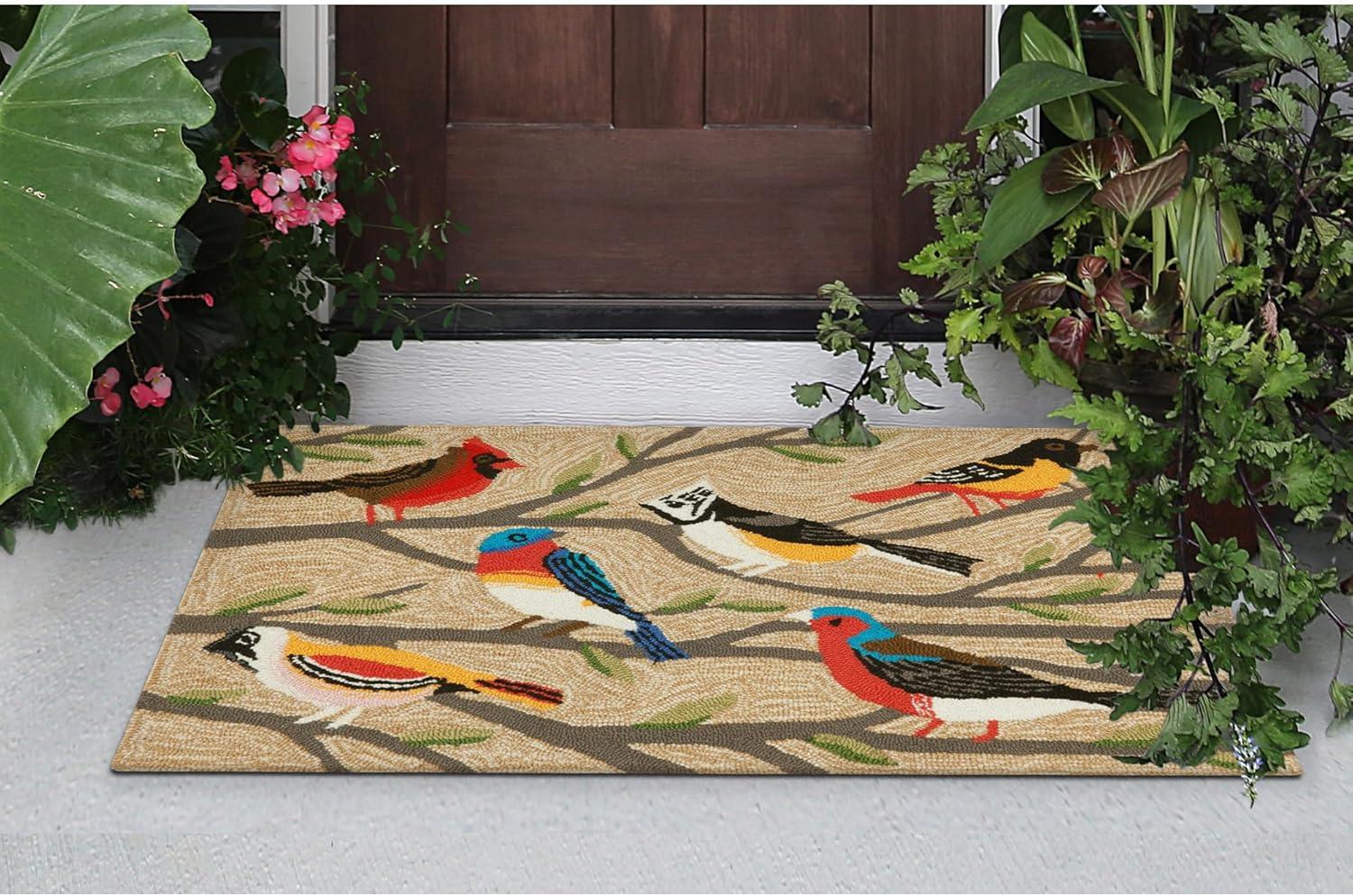 Liora Manne Frontporch Birds Indoor/Outdoor Rug Neutral 2'6" x 4'