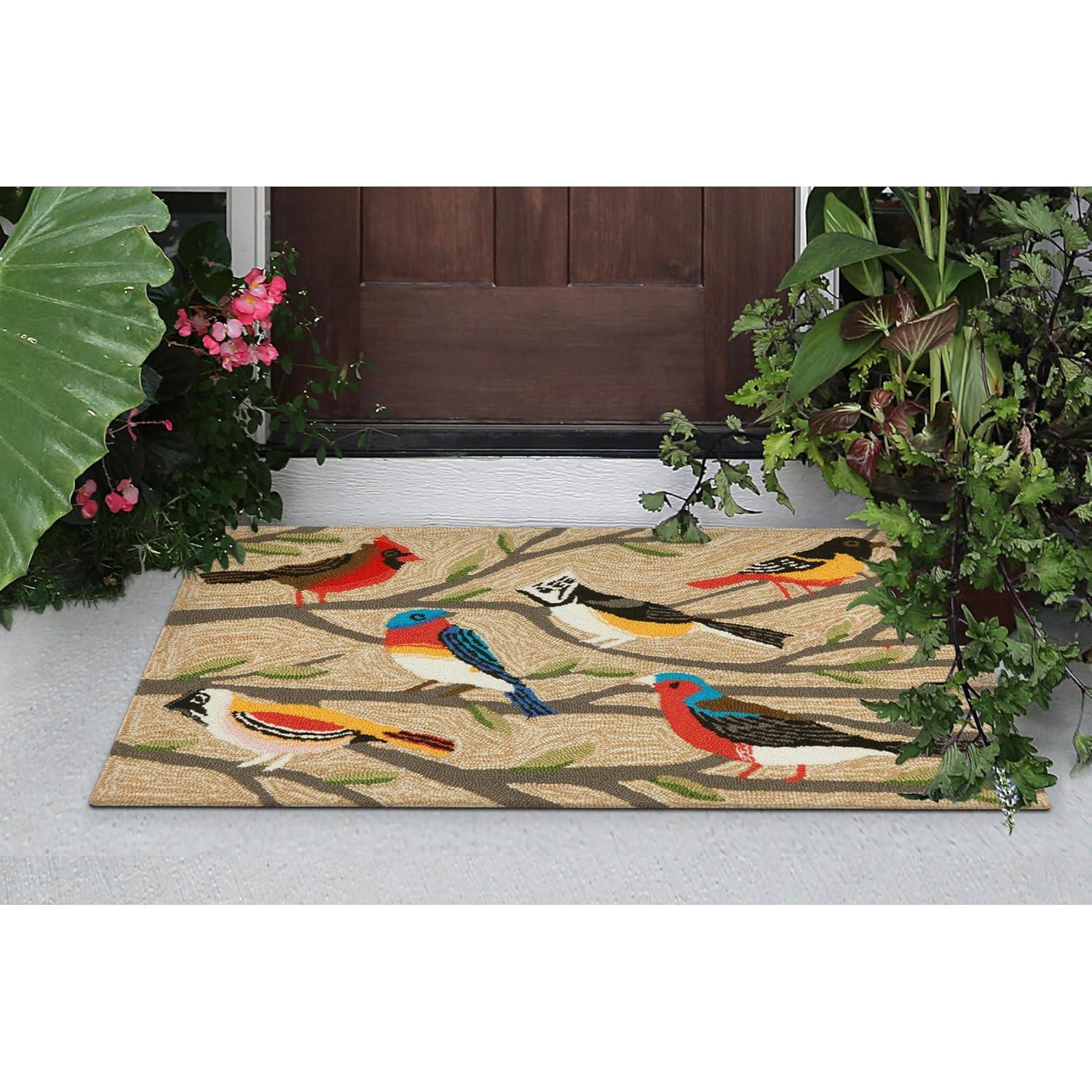 Liora Manne Frontporch Birds Indoor/Outdoor Rug Neutral 2'6" x 4'