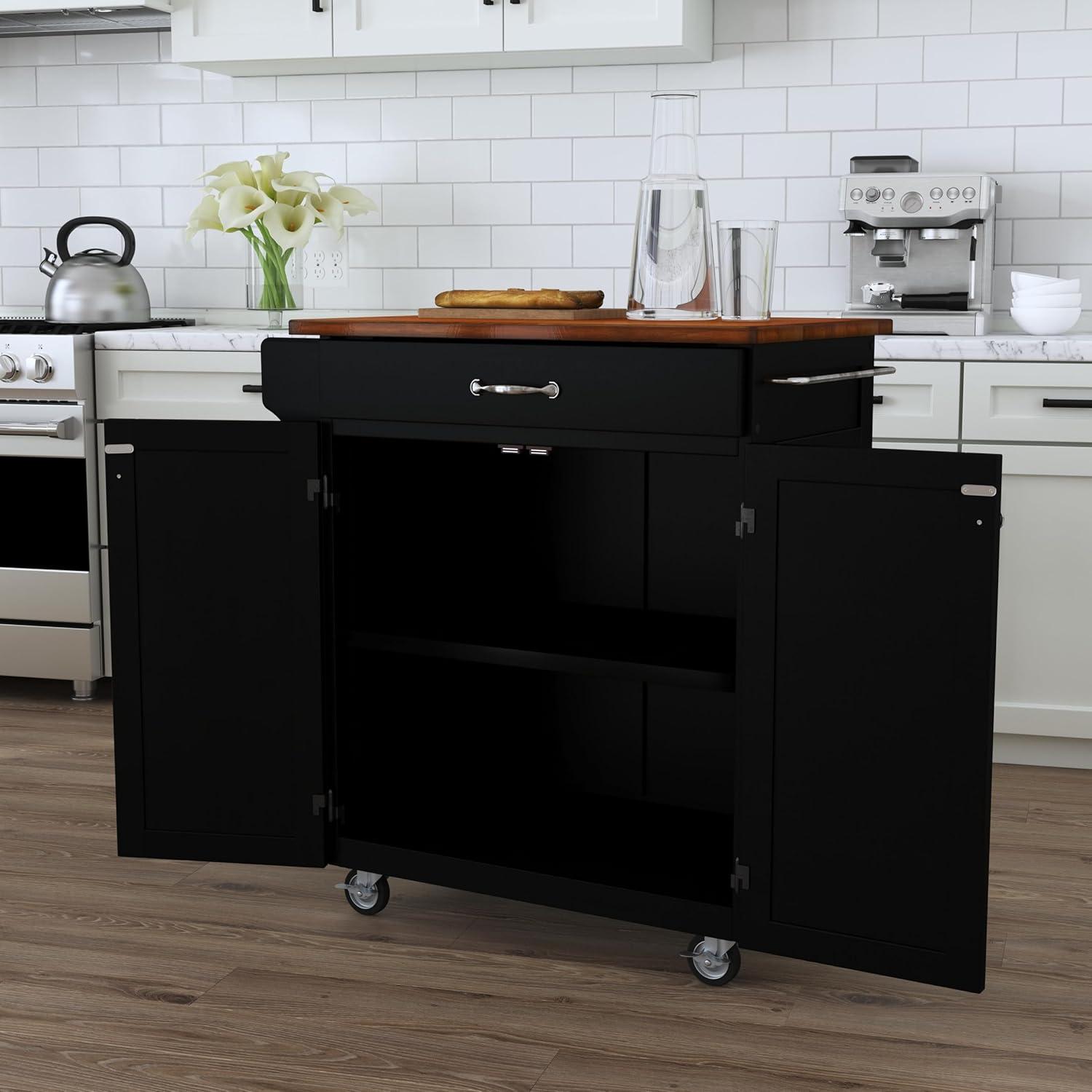 Cuisine Kitchen Cart Black Base - Home Styles