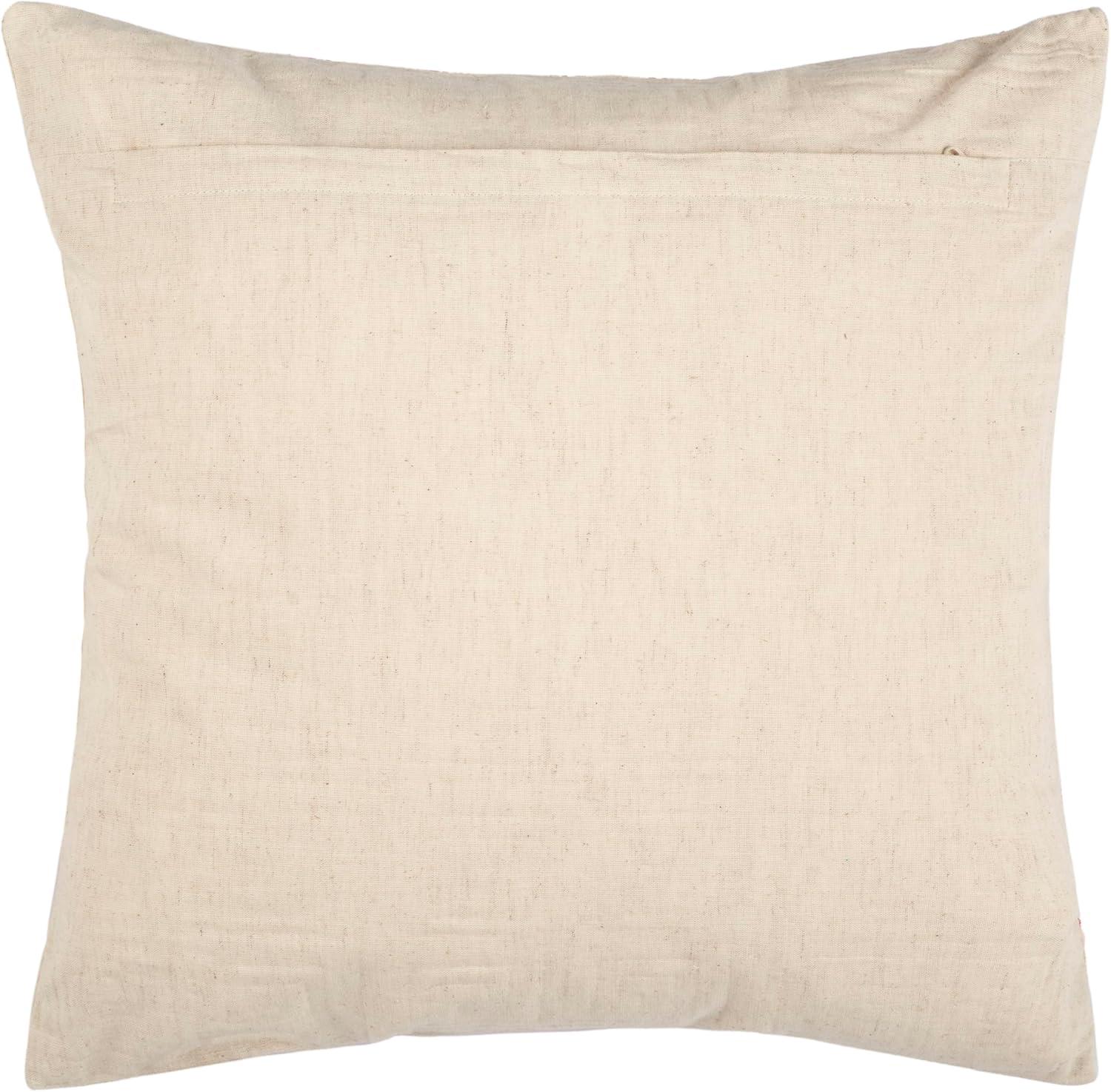 Square Embroidered Natural Hemp Throw Pillows Set