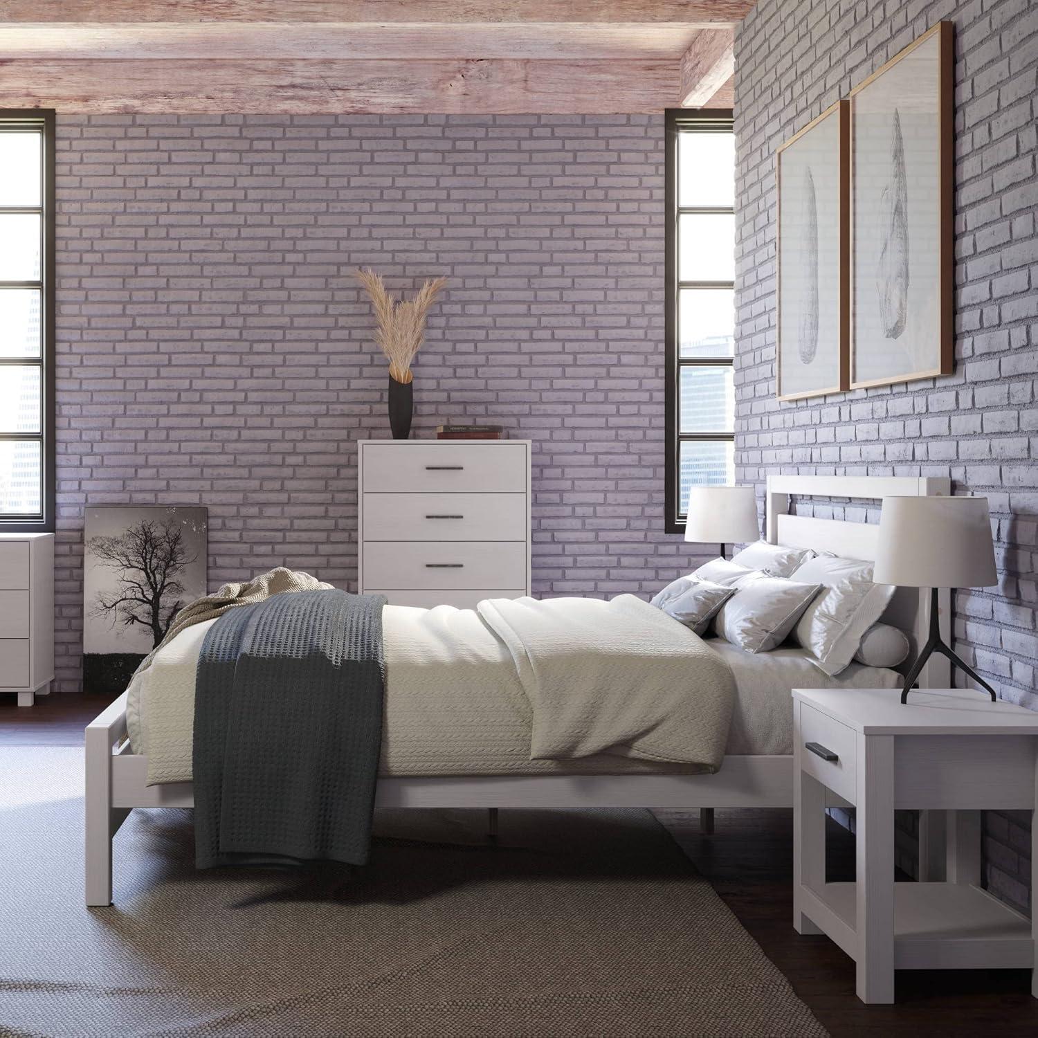 Loft Solid Wood Panel Bed