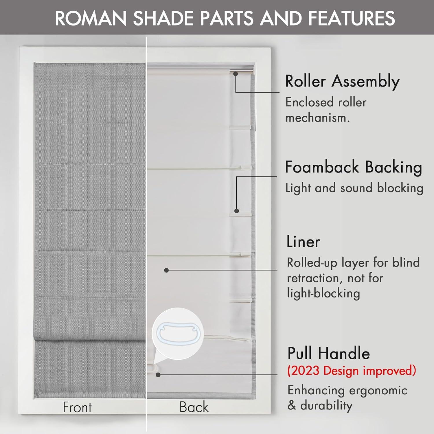 Galen Basketweave Cordless Room Darkening Roman Shade