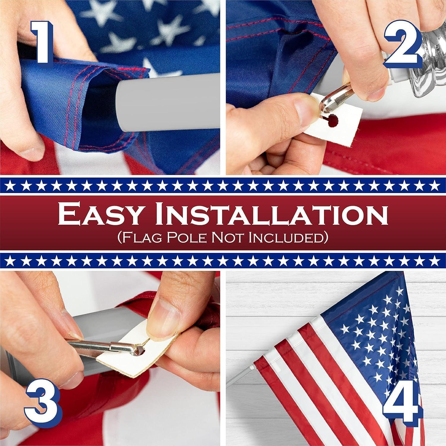 American flag USA flag 3x5FT-Embroidered Stars Flag Double Stitched Sewn Stripes Outdoors Indoors Heavy Duty flag Brass Grommets Banner