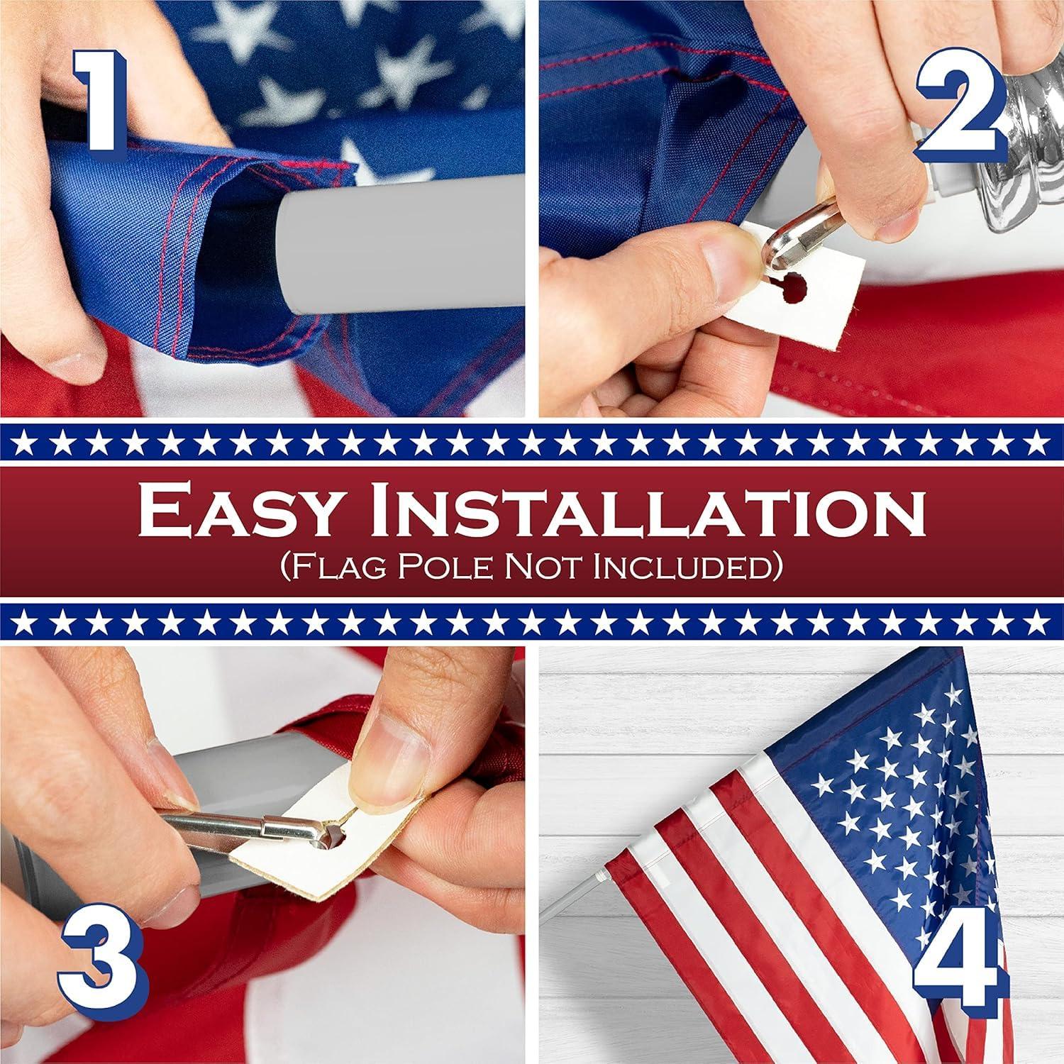 American flag USA flag 3x5FT-Embroidered Stars Flag Double Stitched Sewn Stripes Outdoors Indoors Heavy Duty flag Brass Grommets Banner