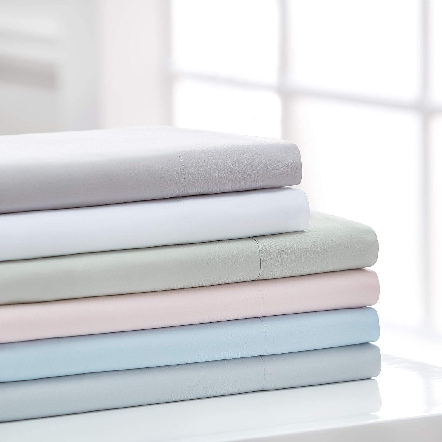 Sage Pearl Embroidered Microfiber Queen Sheet Set