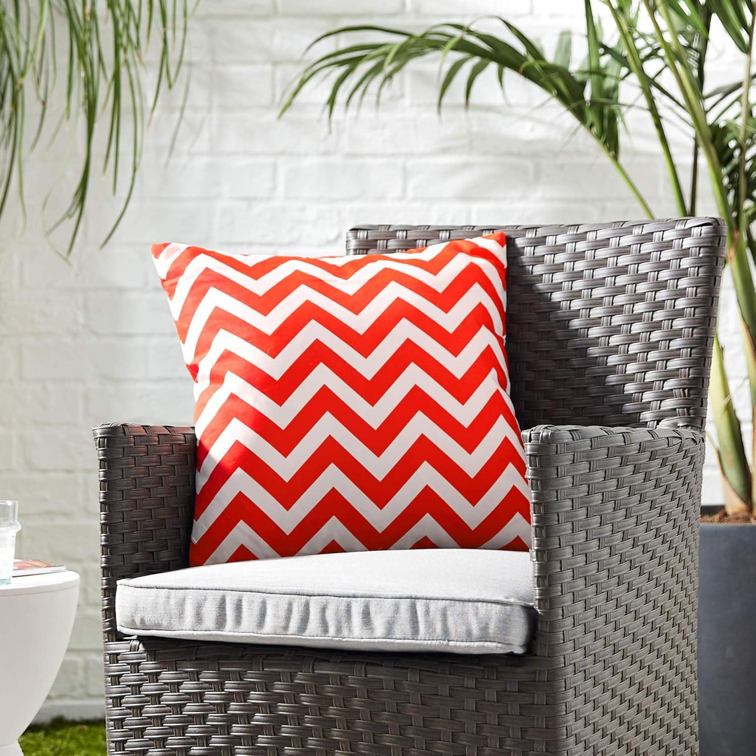 Modway Outdoor Indoor All Weather Patio Throw Pillow in Chevron