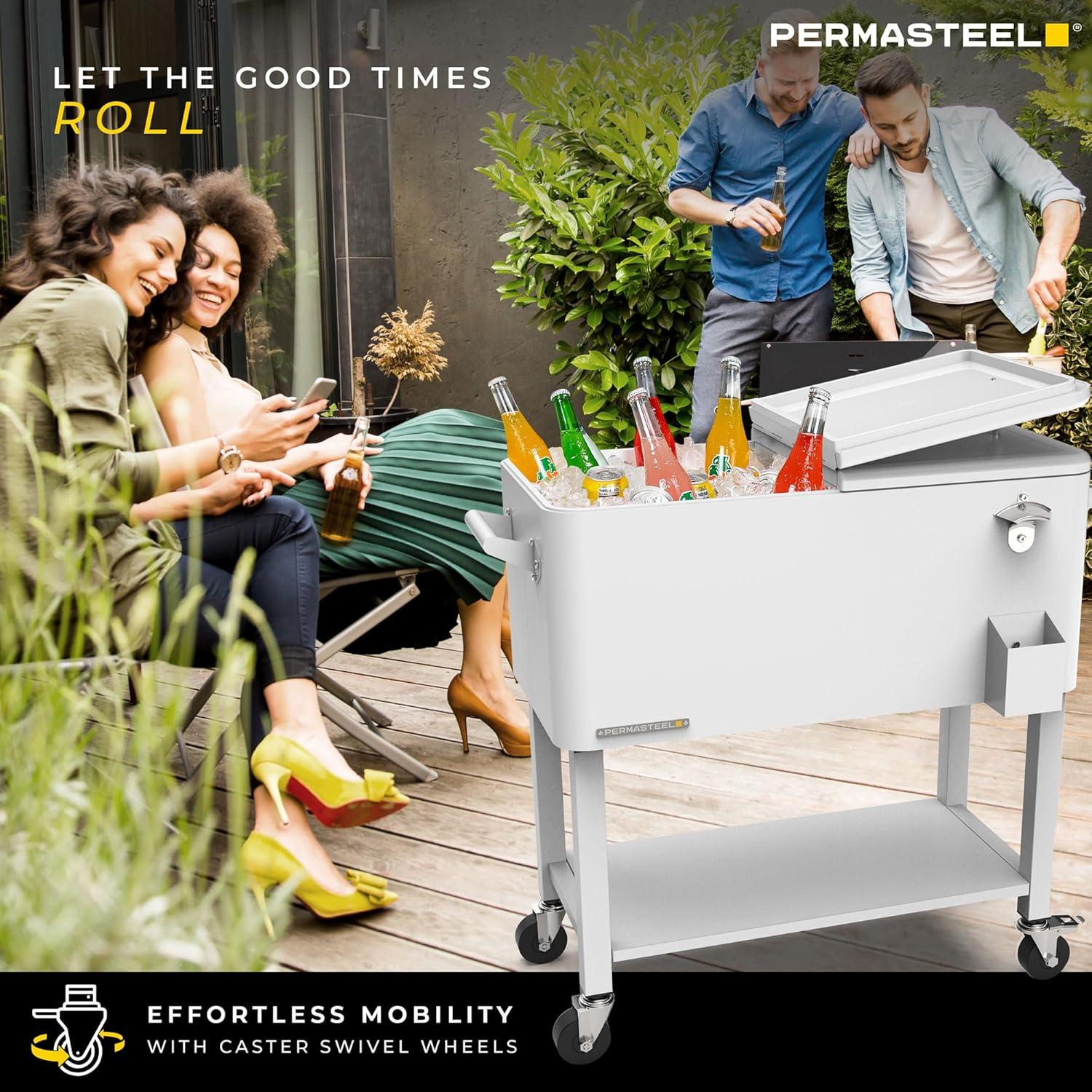 Permasteel 80-Qt Outdoor Patio Cooler with Removable Basin