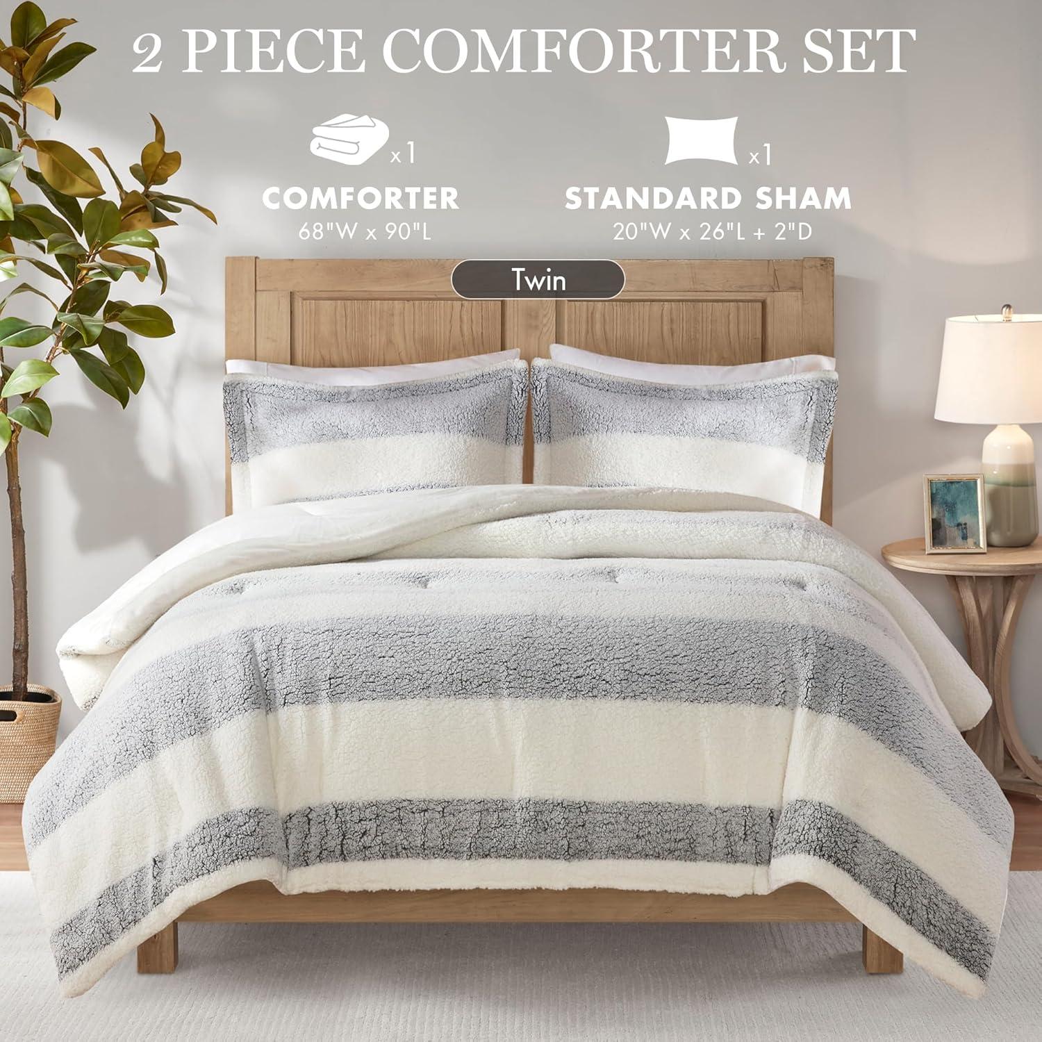 Madison Park Hollis Sherpa Comforter Set
