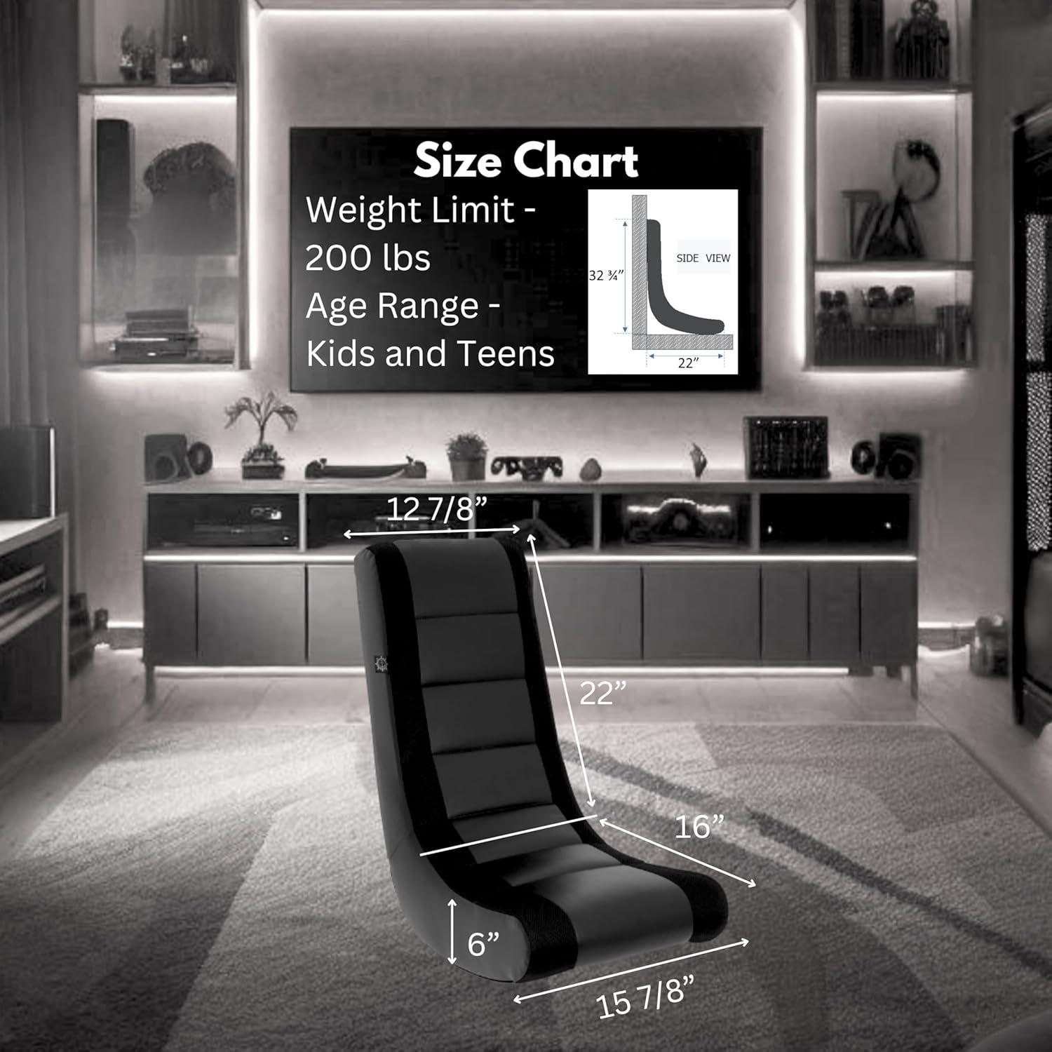 Video Rocker Gaming Chair Black - The Crew Furniture: Ergonomic Rocking Design, No Assembly Required