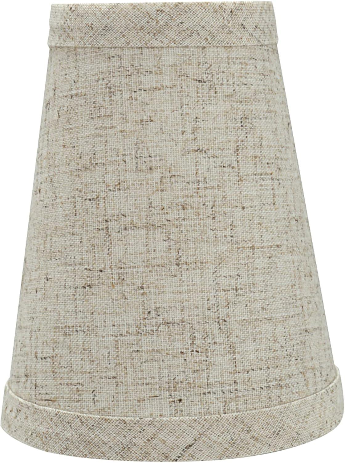 Aspen Creative 32665-2 Small Hardback Empire Shape Chandelier Clip-On Lamp Shade Set (2 Pack), Transitional Design in Beige, 4" bottom width (2 1/2" x 4" x 5" )