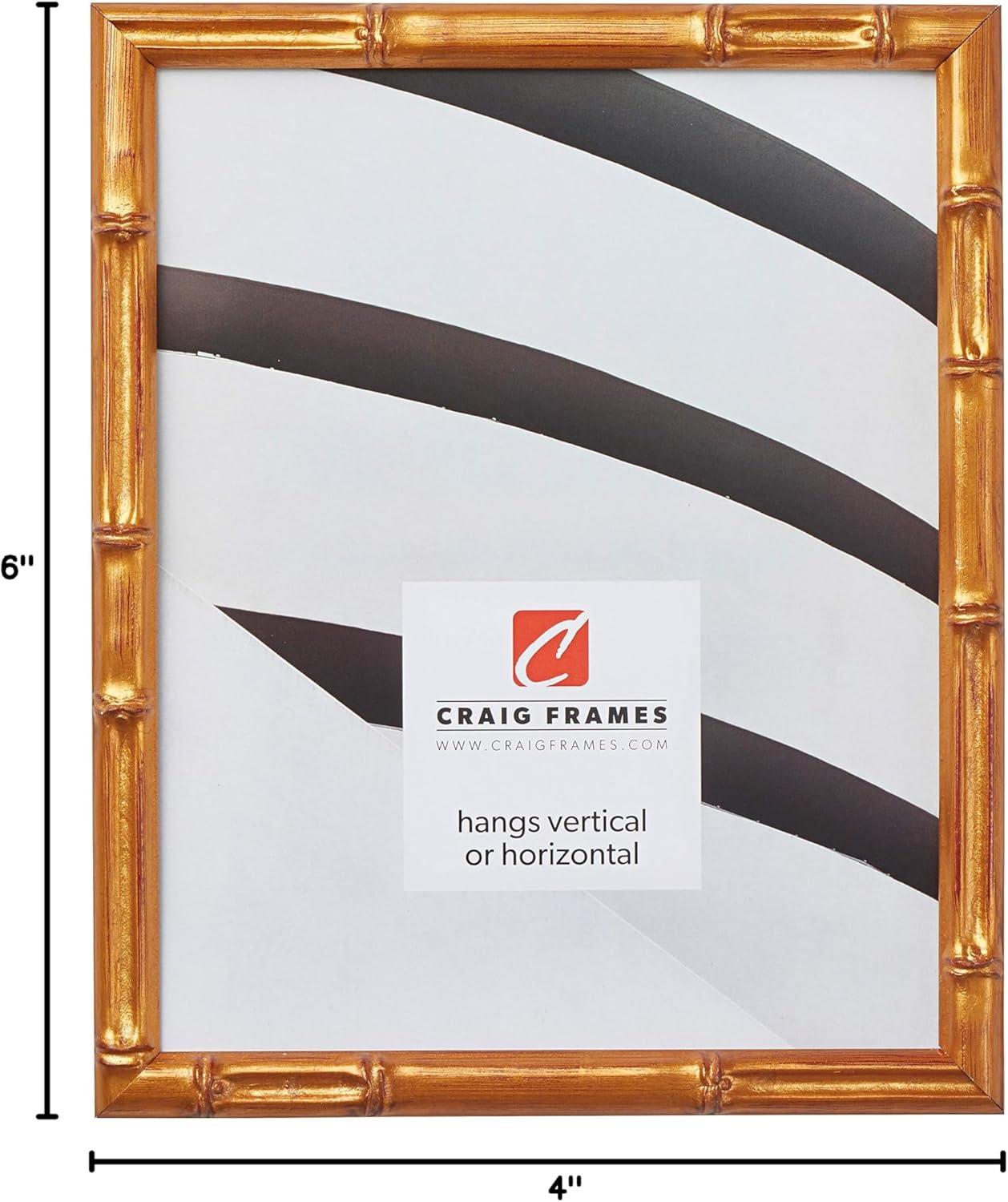 Craig Frames Vintage Bamboo Brushed Gold Single Image Picture Frame