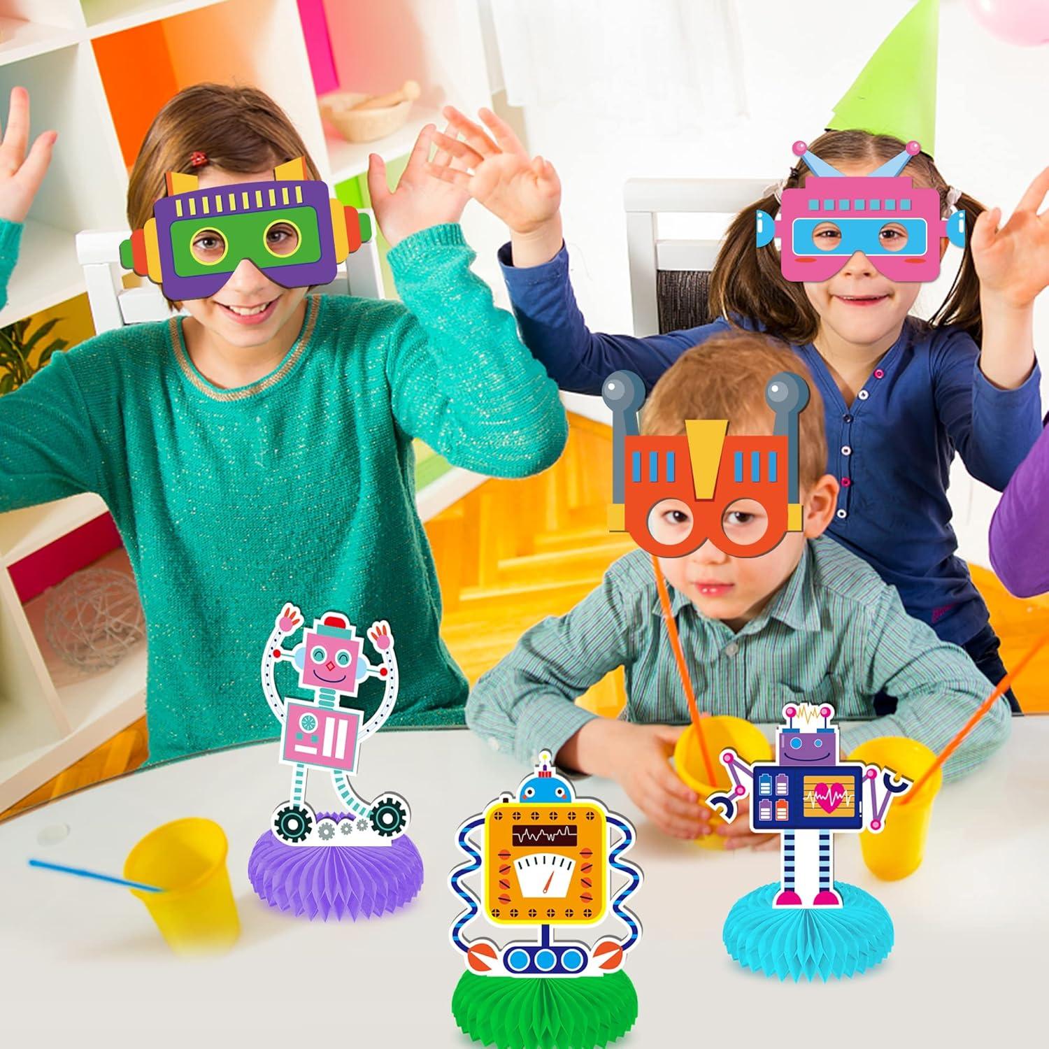 12 PCS Robot Paper Masks Birthday Party Cosplay Masks for Birthday Partys Bots Party Supplies Gift Robots Favor Cosplay Dress up Costumes for Kids Boy Girl Favors