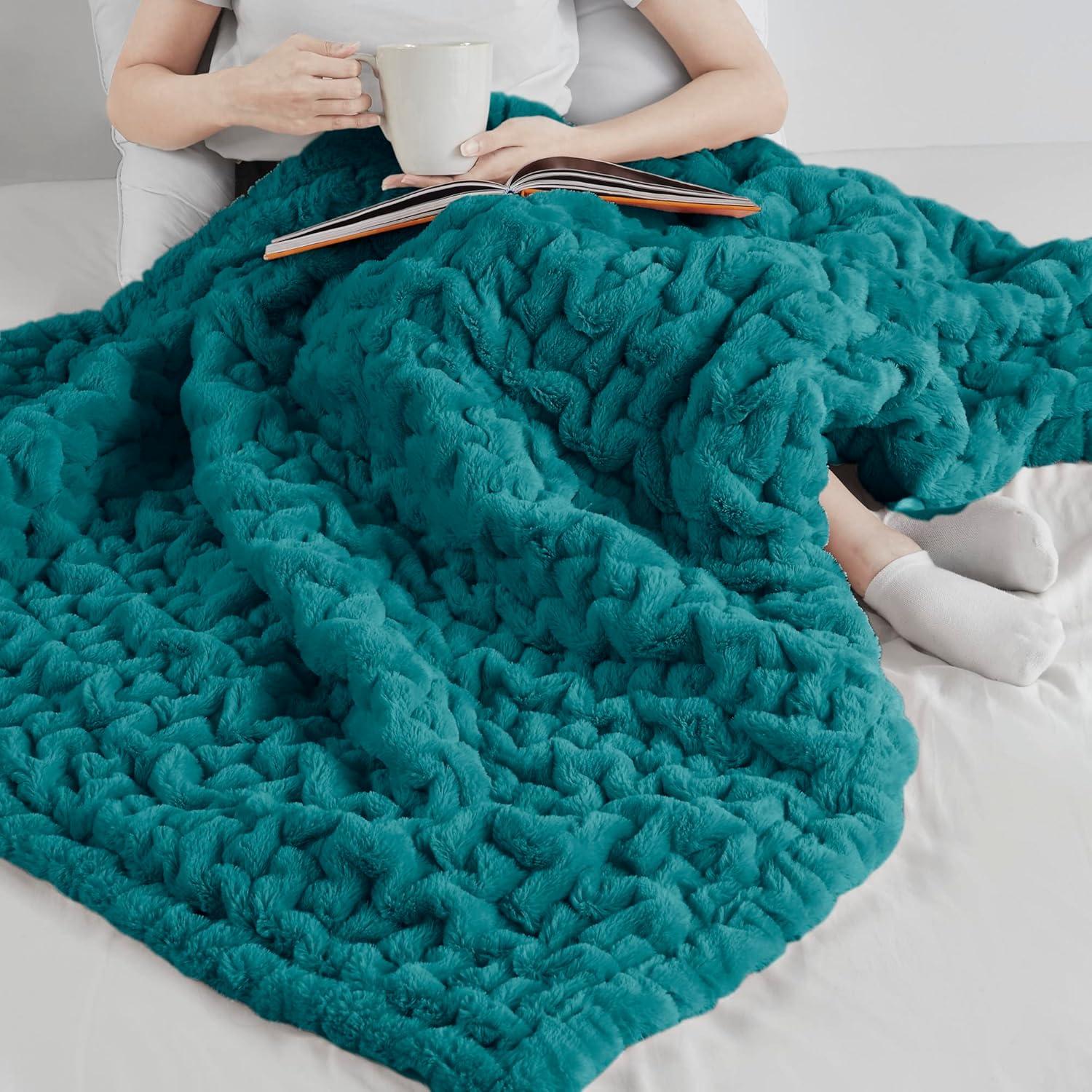 Ruched Fur Throw