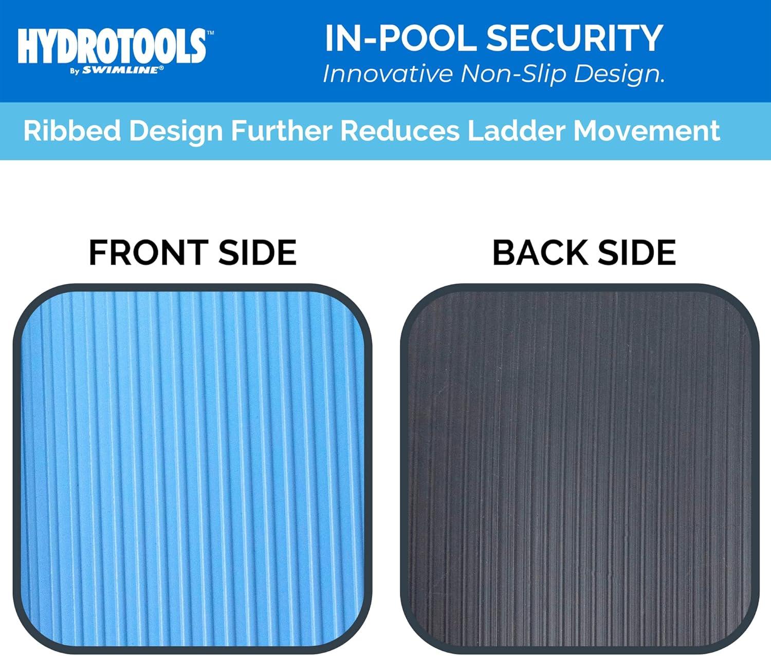 HYDROTOOLS By SWIMLINE Original 9" x 36" Ladder Mat, Non Slip Mat Pool Liner Protector for Above Ground Pools, Durable Ribbed Texture