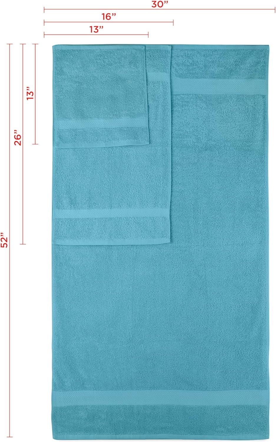 Island Blue Cotton 6-Piece Hand and Bath Towel Set