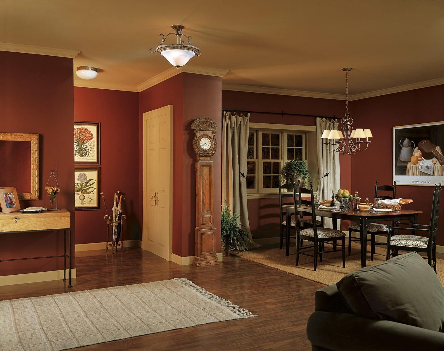Progress Lighting Fitter Collection 2-Light Flush Mount Antique Bronze Ceramic White Glass Bowl