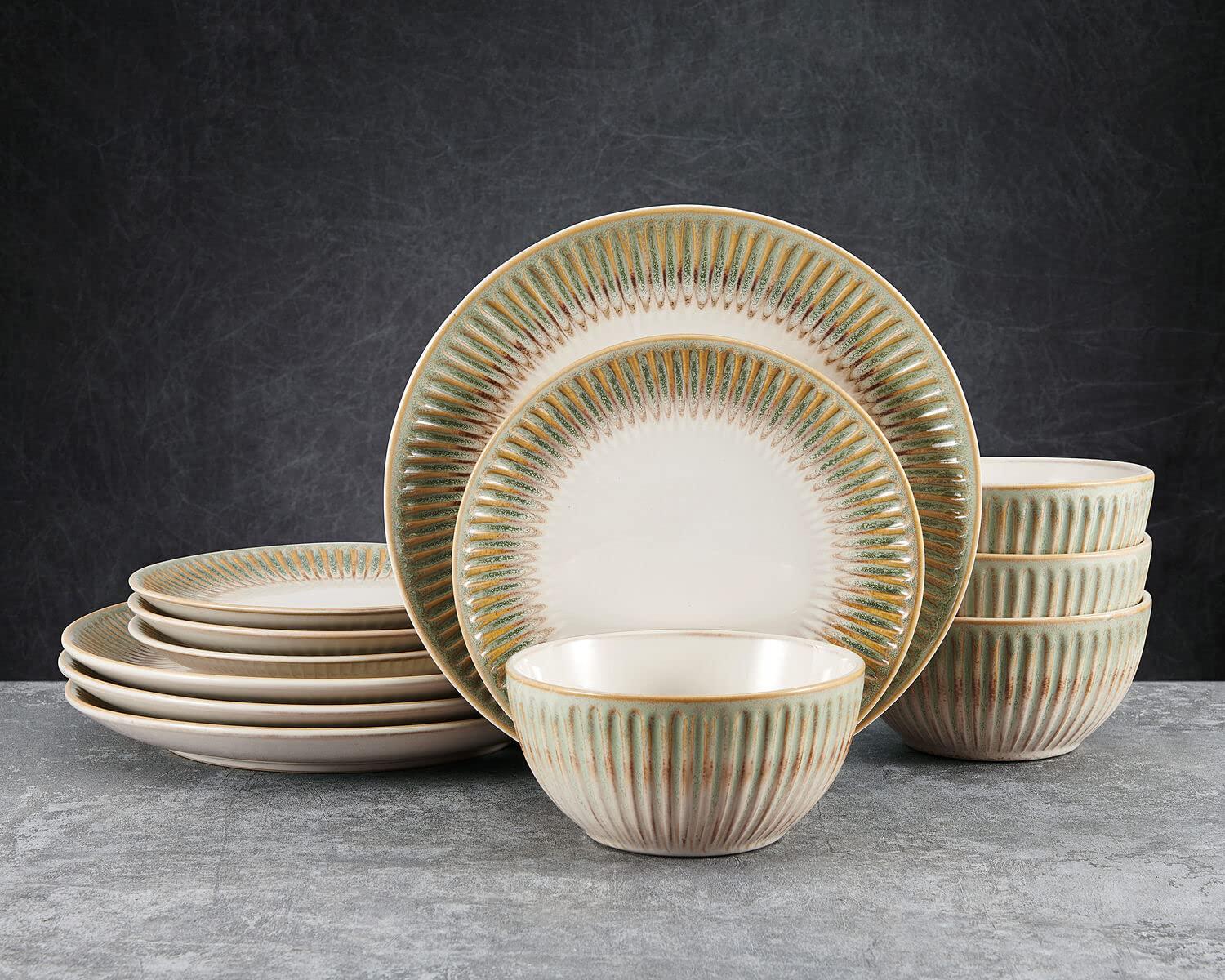 Pfaltzgraff Hensley 12-Piece Stoneware Dinnerware Set, Service for 4