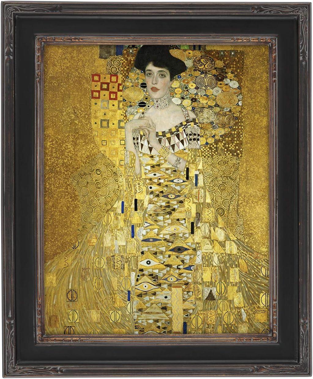 Creative Mark Plein Air Museum Collection Nouveau Picture Frame Solid Wood Composition Hand-Leafed Museum Quality Closed Corner  - Black/Gold 8x10