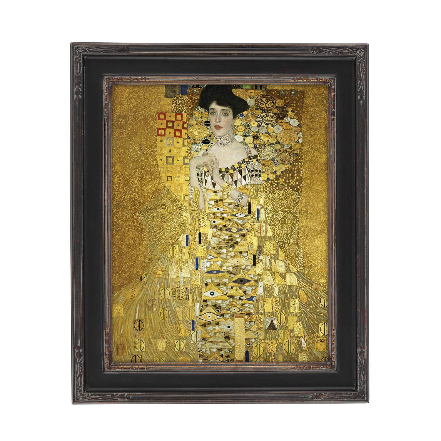 Creative Mark Plein Air Museum Collection Nouveau Picture Frame Solid Wood Composition Hand-Leafed Museum Quality Closed Corner  - Black/Gold 8x10