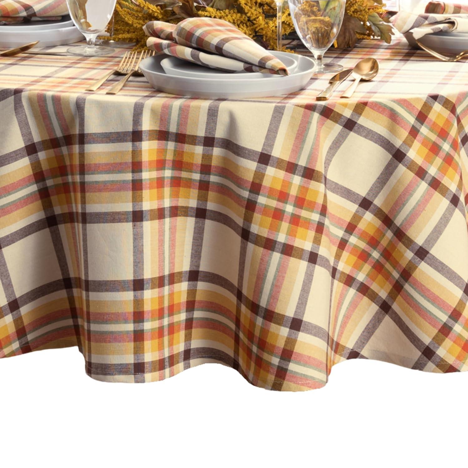 Gracie Oaks Toccaro Plaid Thanksgiving Cotton Tablecloth