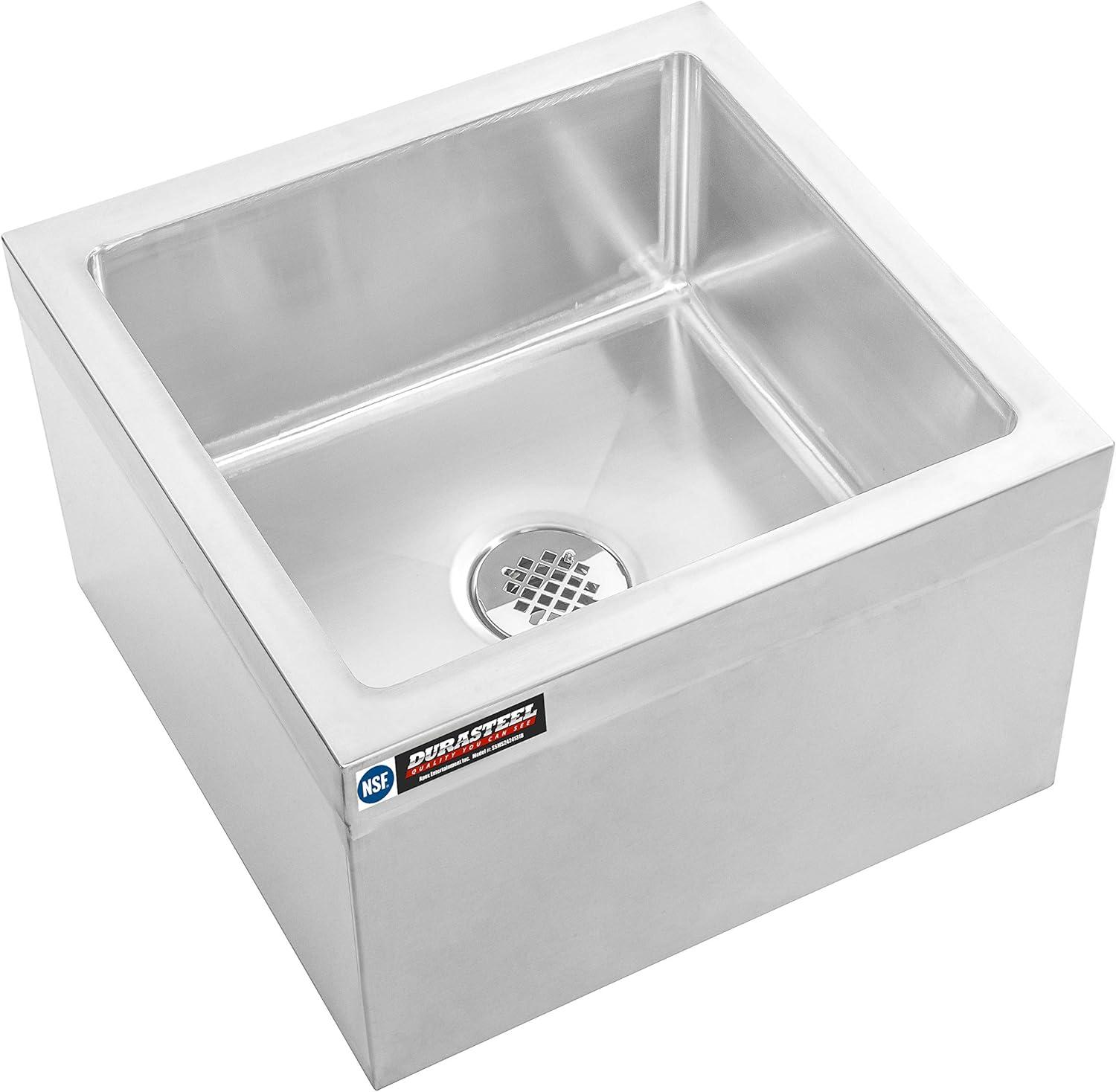 Stainless Steel Floor Mop Sink. 24" x 24" x 13" Sink