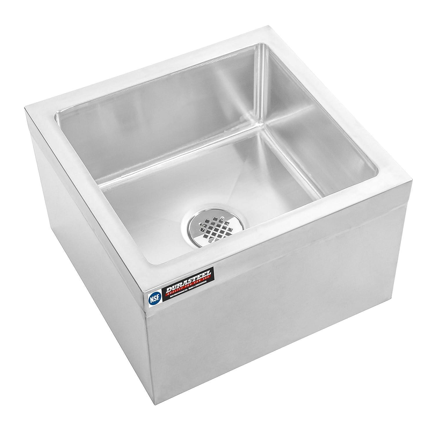 Stainless Steel Floor Mop Sink. 24" x 24" x 13" Sink