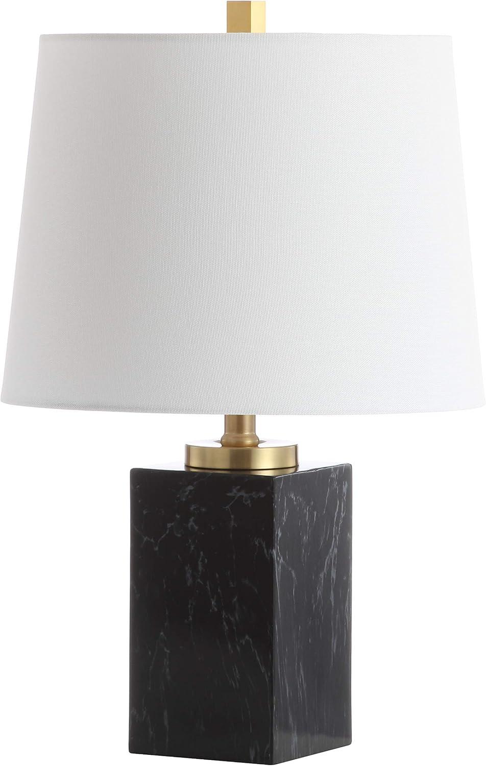 Elegant Black Marble 20.5" Traditional Table Lamp with Brass Accents