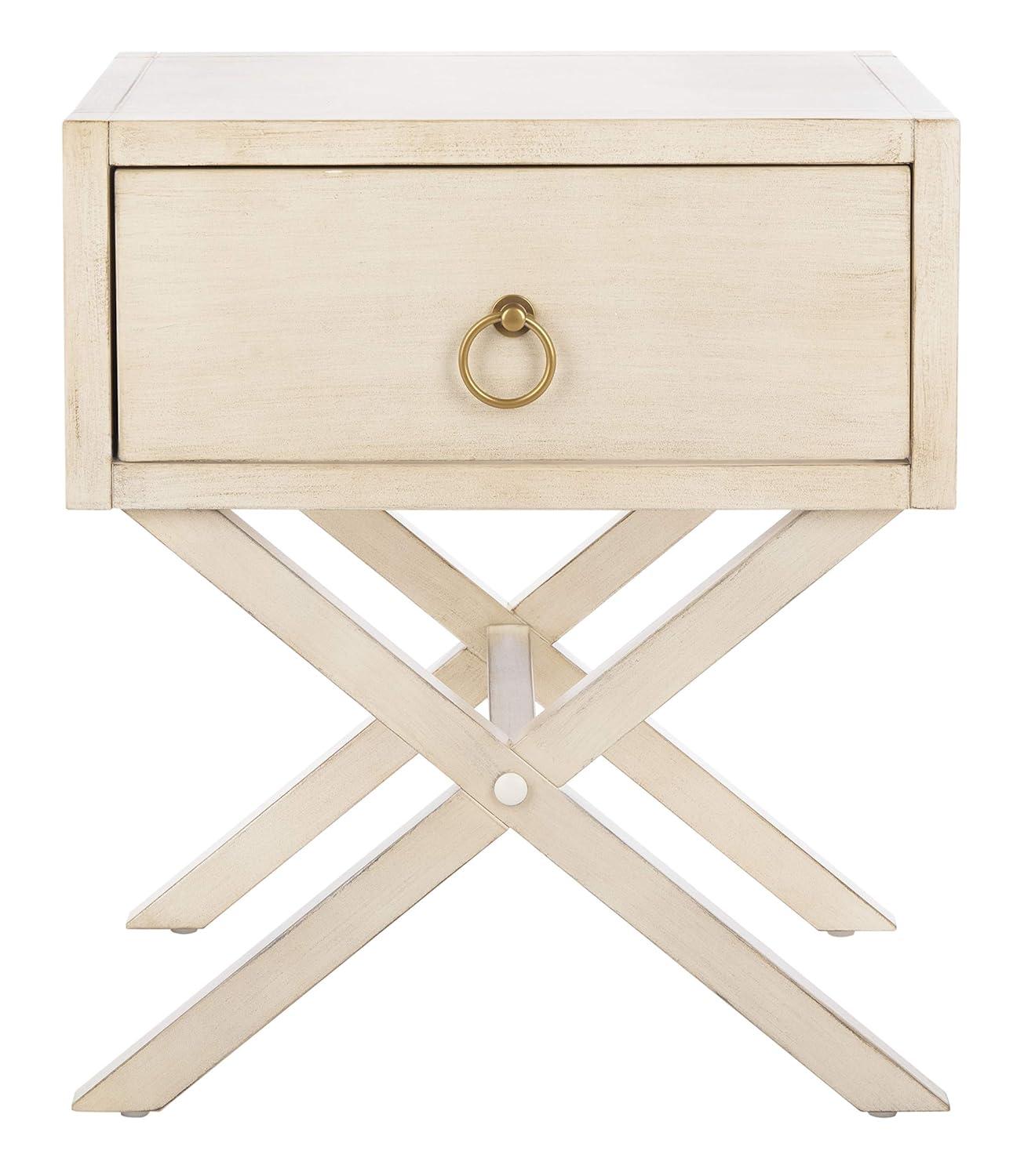 Odilia 1 Drawer Nightstand - Antique White - Safavieh.
