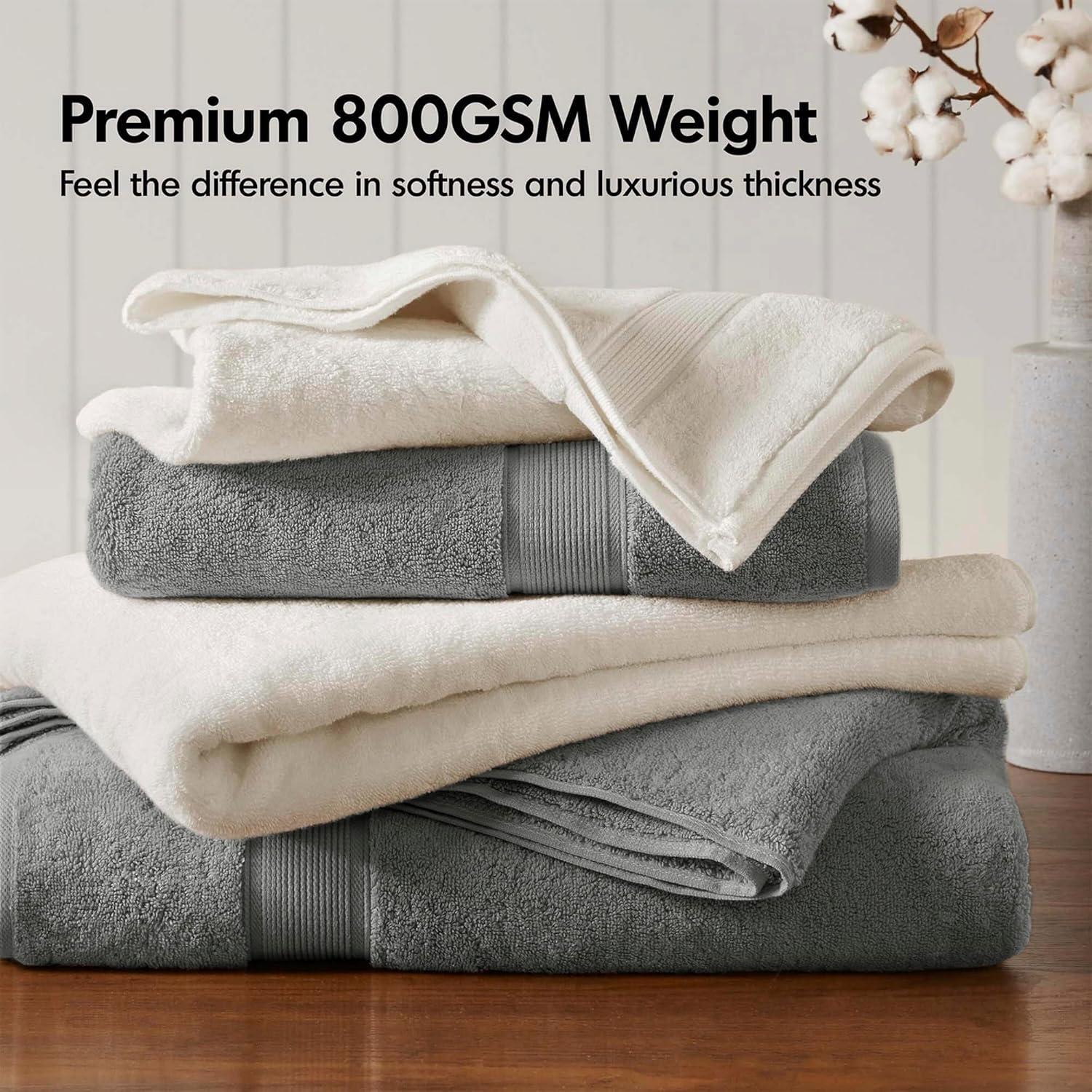 Madison Park Signature 800GSM Ultra-Soft 100% Cotton Absorbent Towel Set