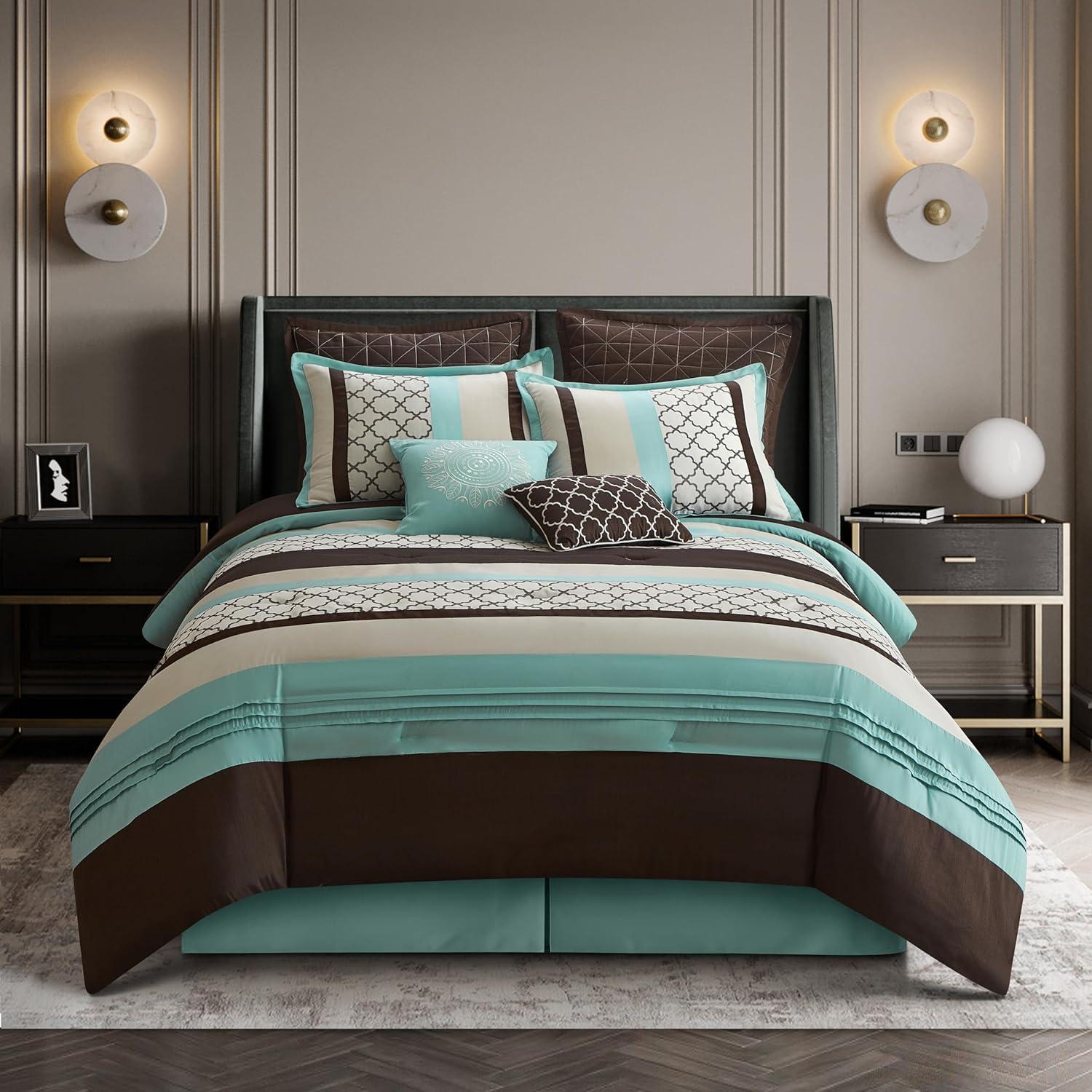 Nanshing America, Inc Avalon Microfiber Modern & Contemporary 8 Piece Comforter Set