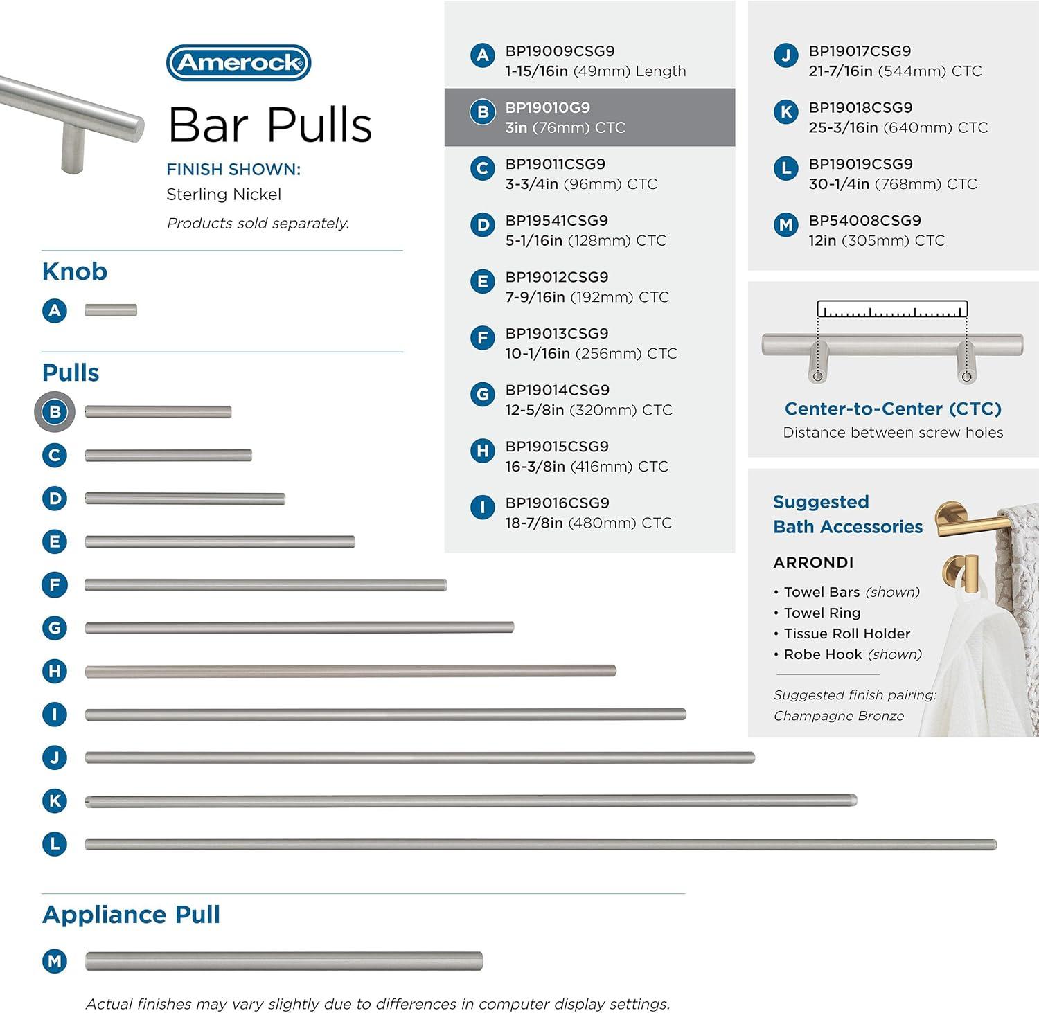 Bar Pulls Center to Center Bar Pull