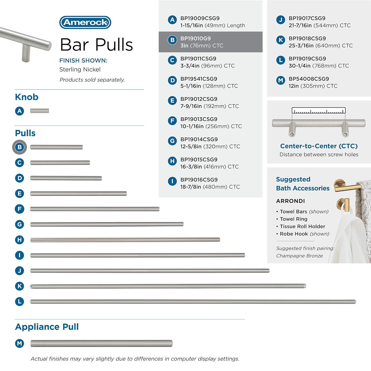 Bar Pulls Center to Center Bar Pull