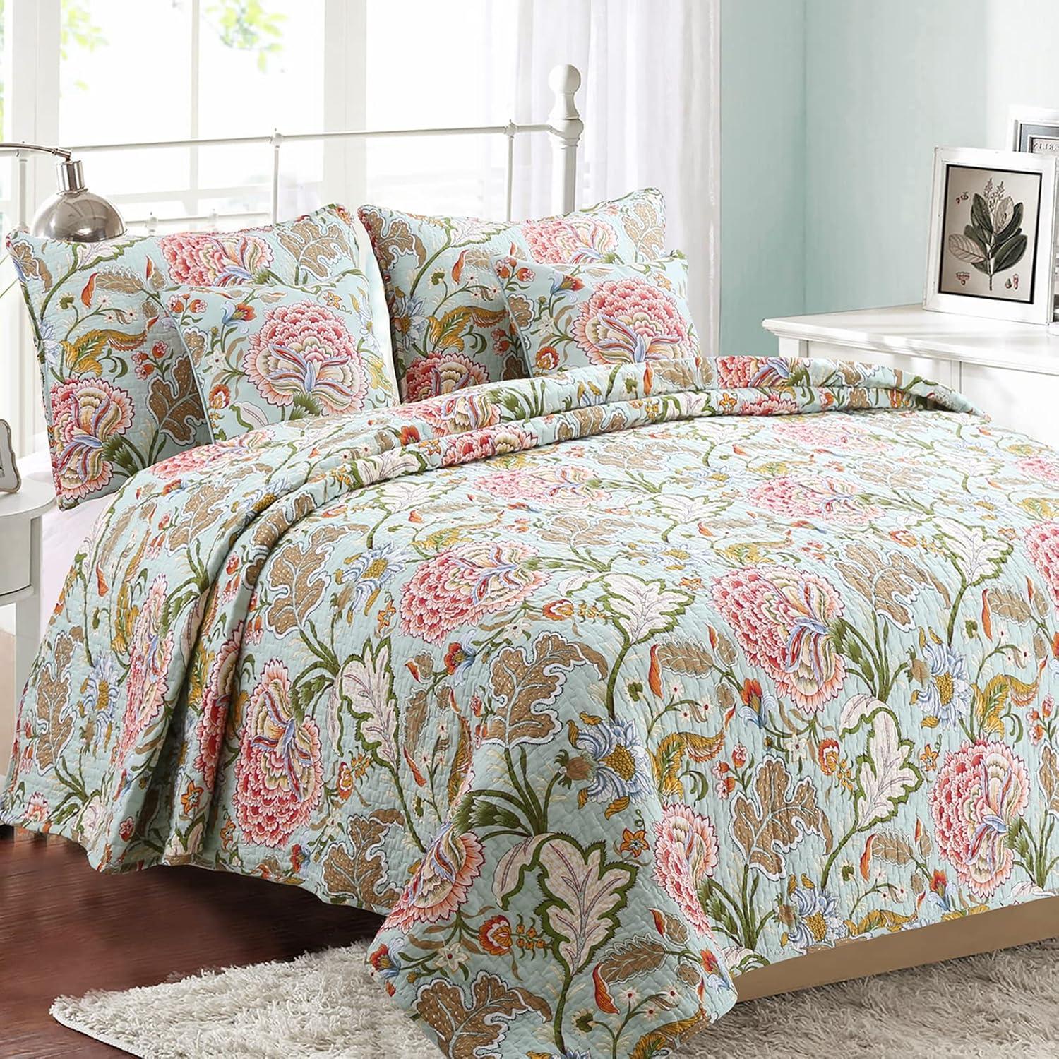 Cozy Line Home Fashion Cotton Floral Quilt Set