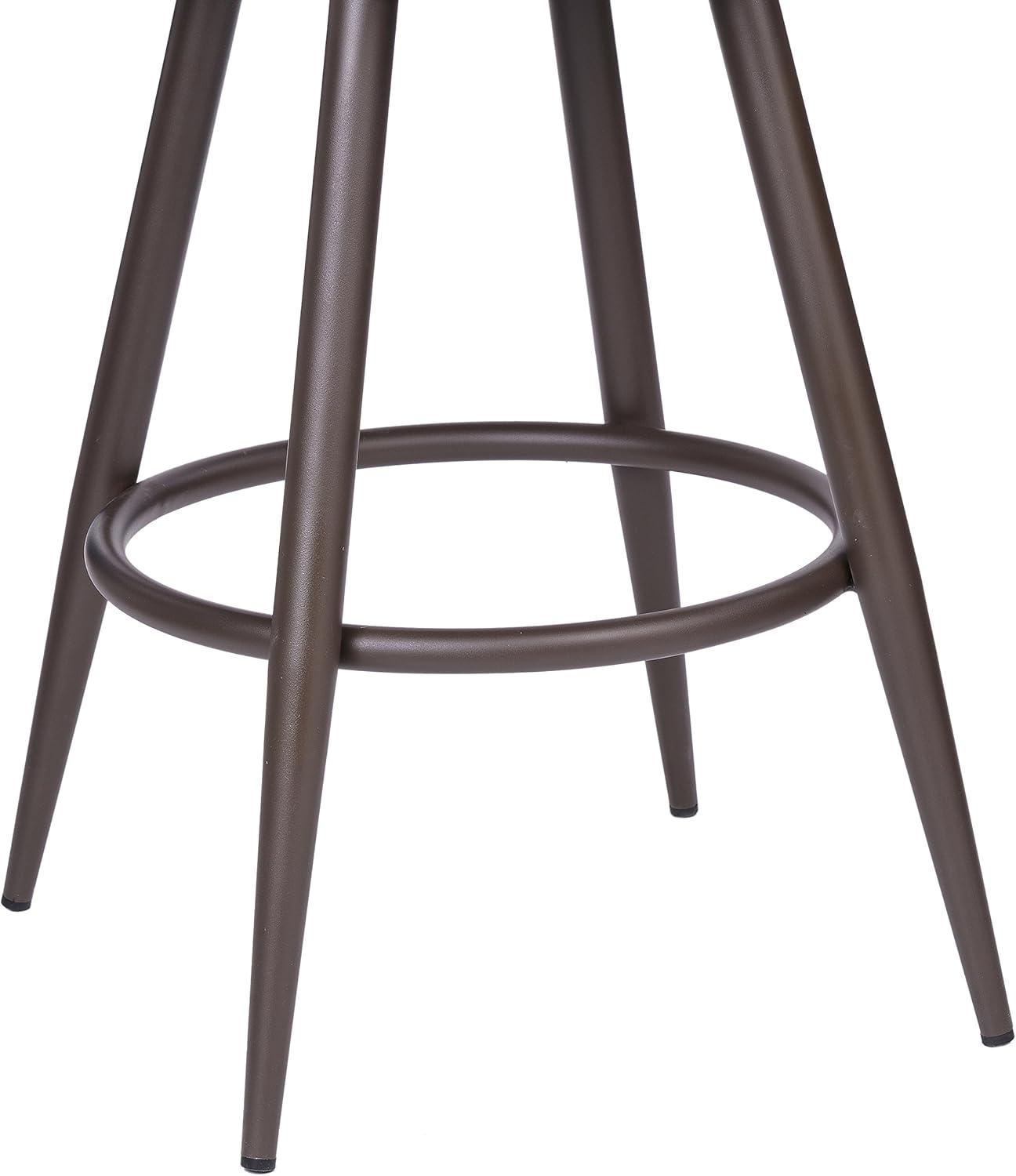 Armen Living Justin Modern 30" Faux Leather Bar Stool in Brown