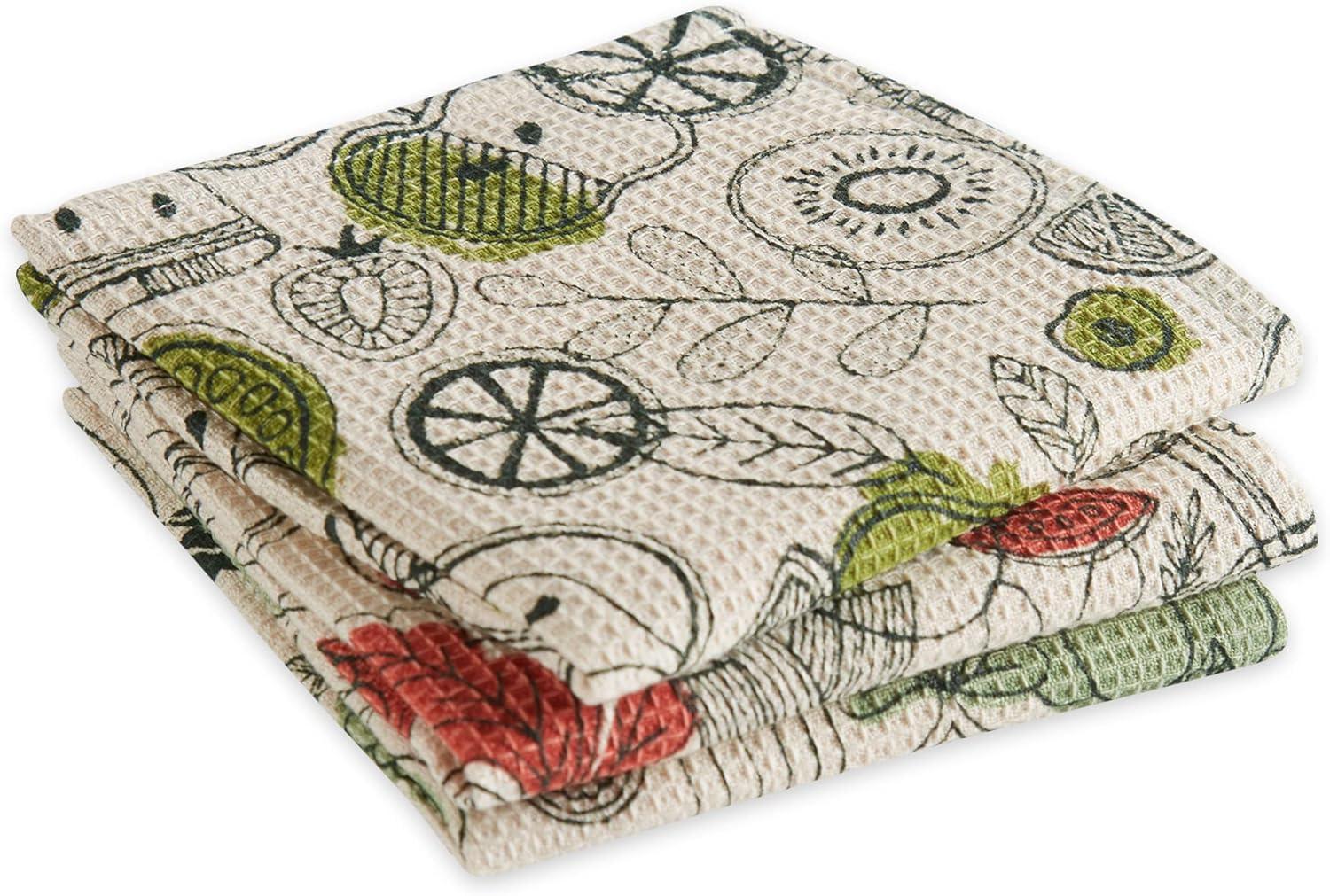 Fresh Produce Print Dishtowel & Dishcloth, Set of 6