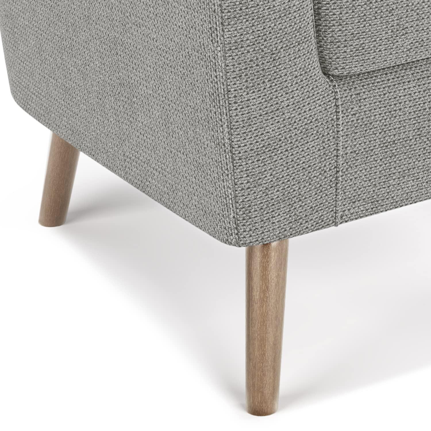 Simpli Home Thorne 30"W Upholstered Contemporary Accent Chair with Curved Back and Removable Foam Cushion