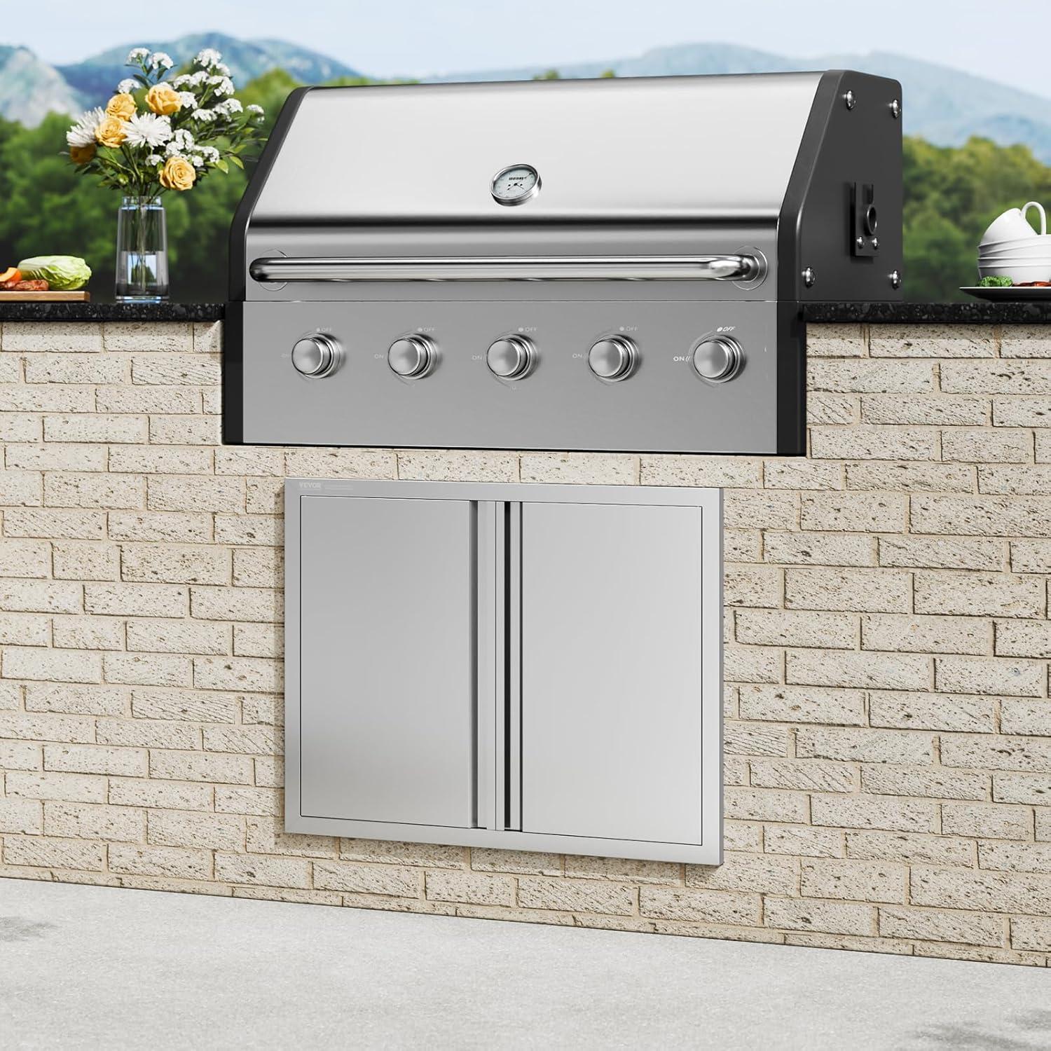 VEVOR 31x24 Inch BBQ Island Access Door Outdoor Kitchen Door Stainless Steel