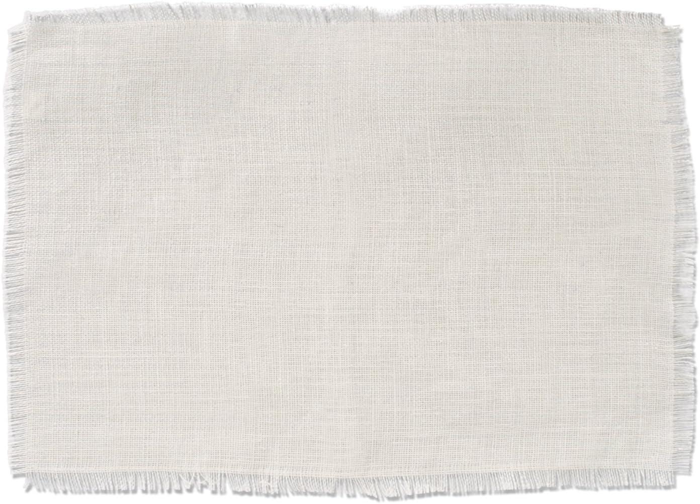 DII Modern Style Jute Fabric Bleached Placemat in Ivory Finish (Set of 6)