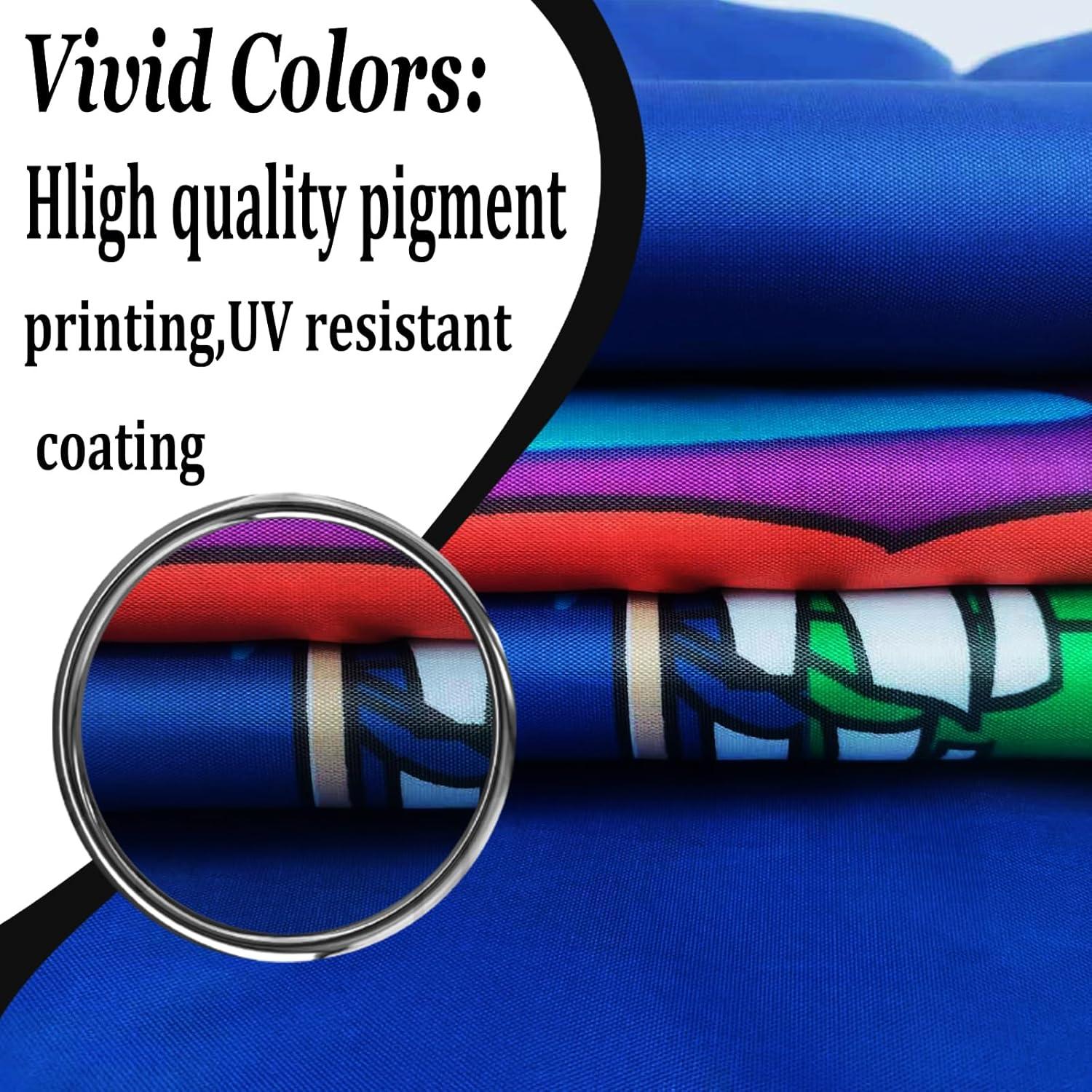 New York State Flag Double Sided 3x5 ft, Heavy Duty 3 Ply Durable Polyester, NY Flag with Vibrant Print/4 Rows Hemming/Brass Grommets