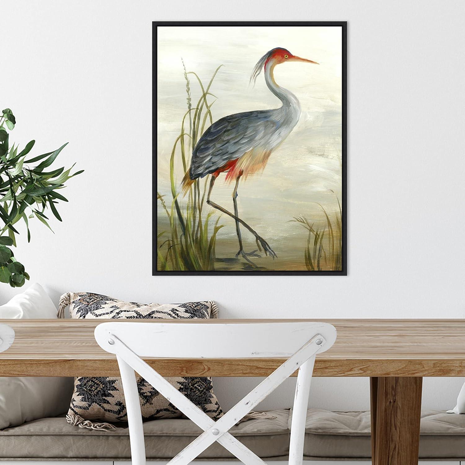 Amanti Art Grey Heron by Aimee Wilson Framed Canvas Wall Art