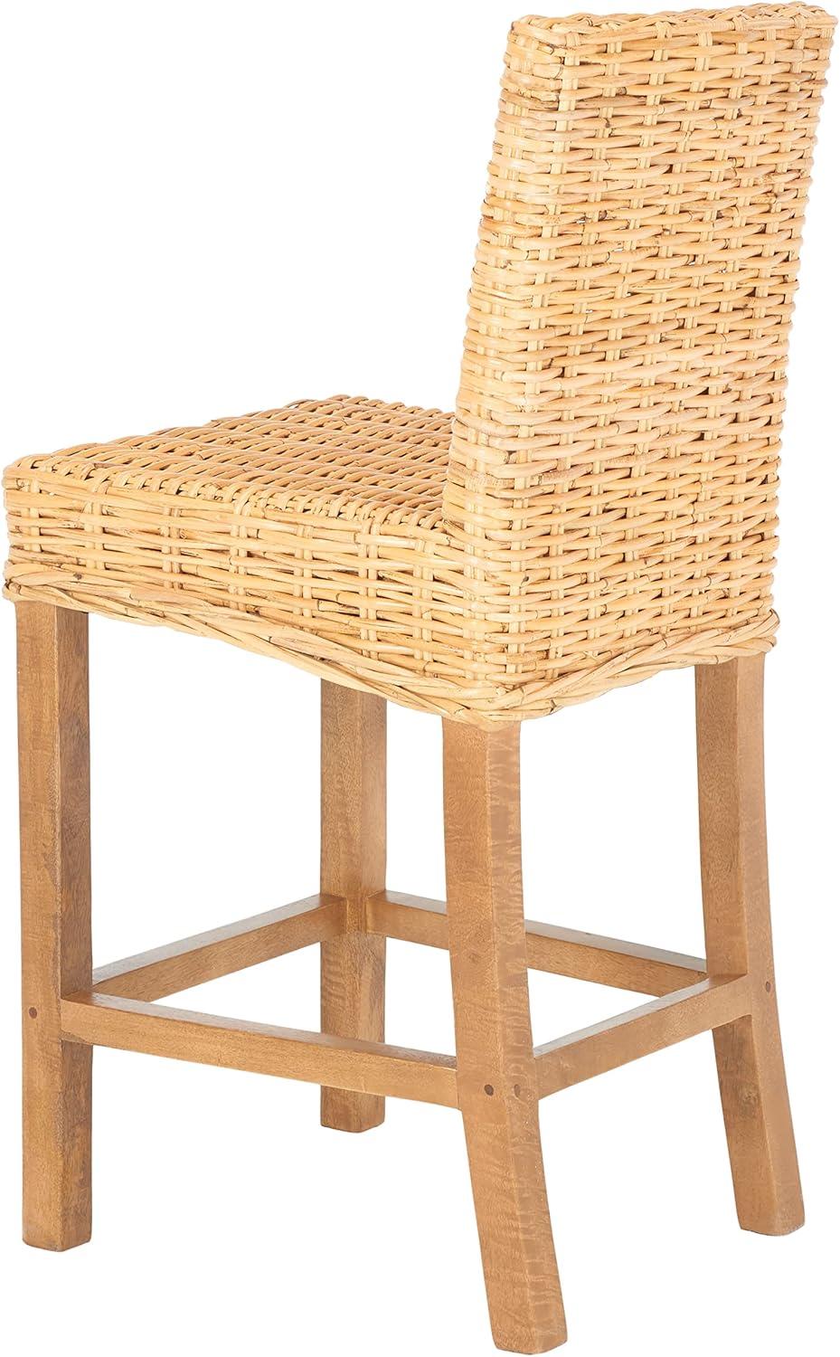 Tobie Rattan Counter Stool - BST6501 - Natural/Golden Brown - Safavieh