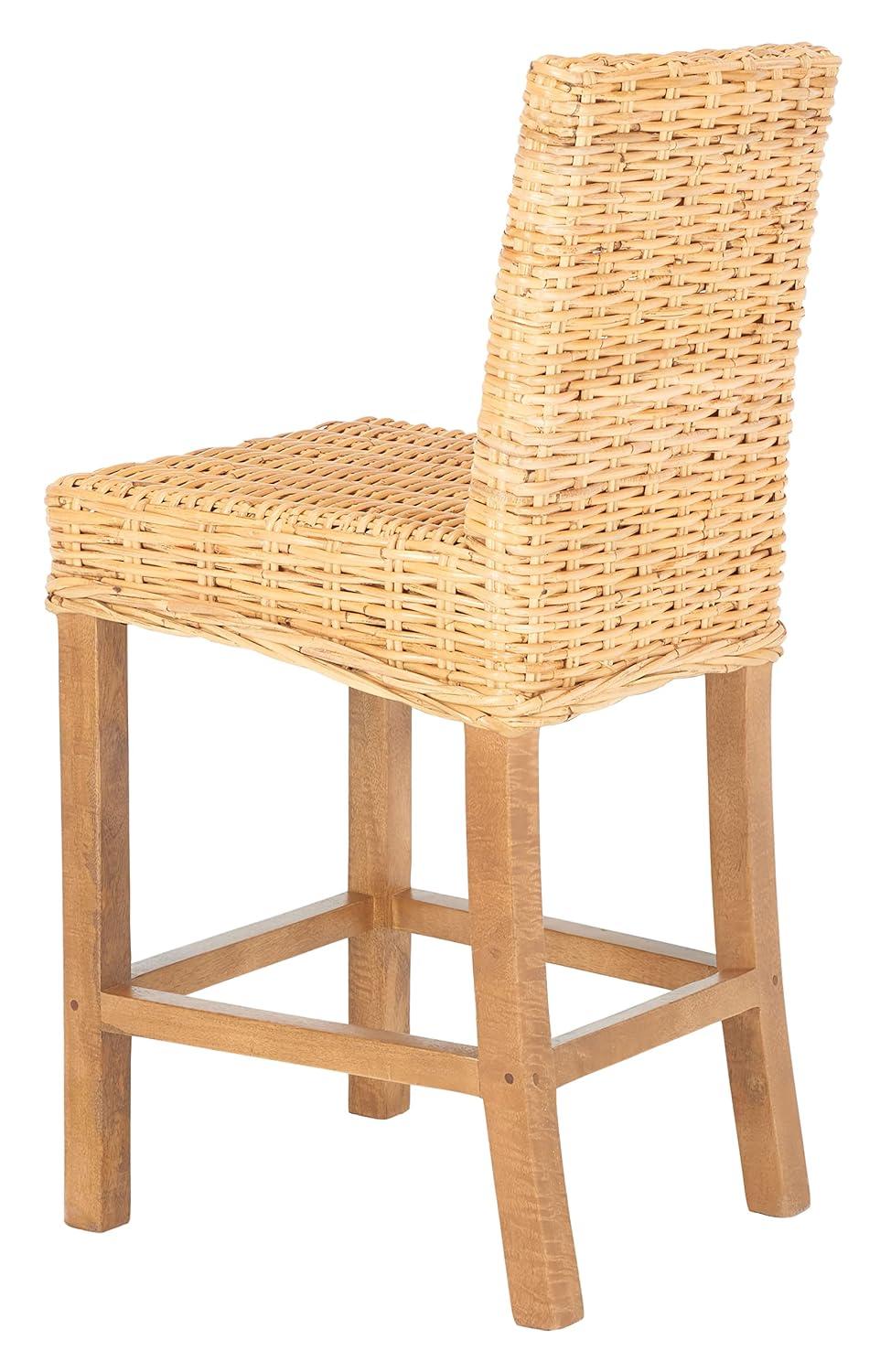 Tobie Rattan Counter Stool - BST6501 - Natural/Golden Brown - Safavieh