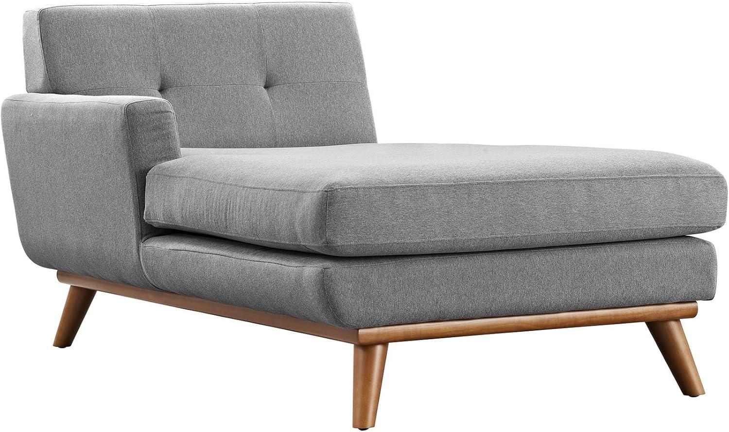 Modway Engage Left-Facing Upholstered Fabric Sectional Sofa in Expectation Gray