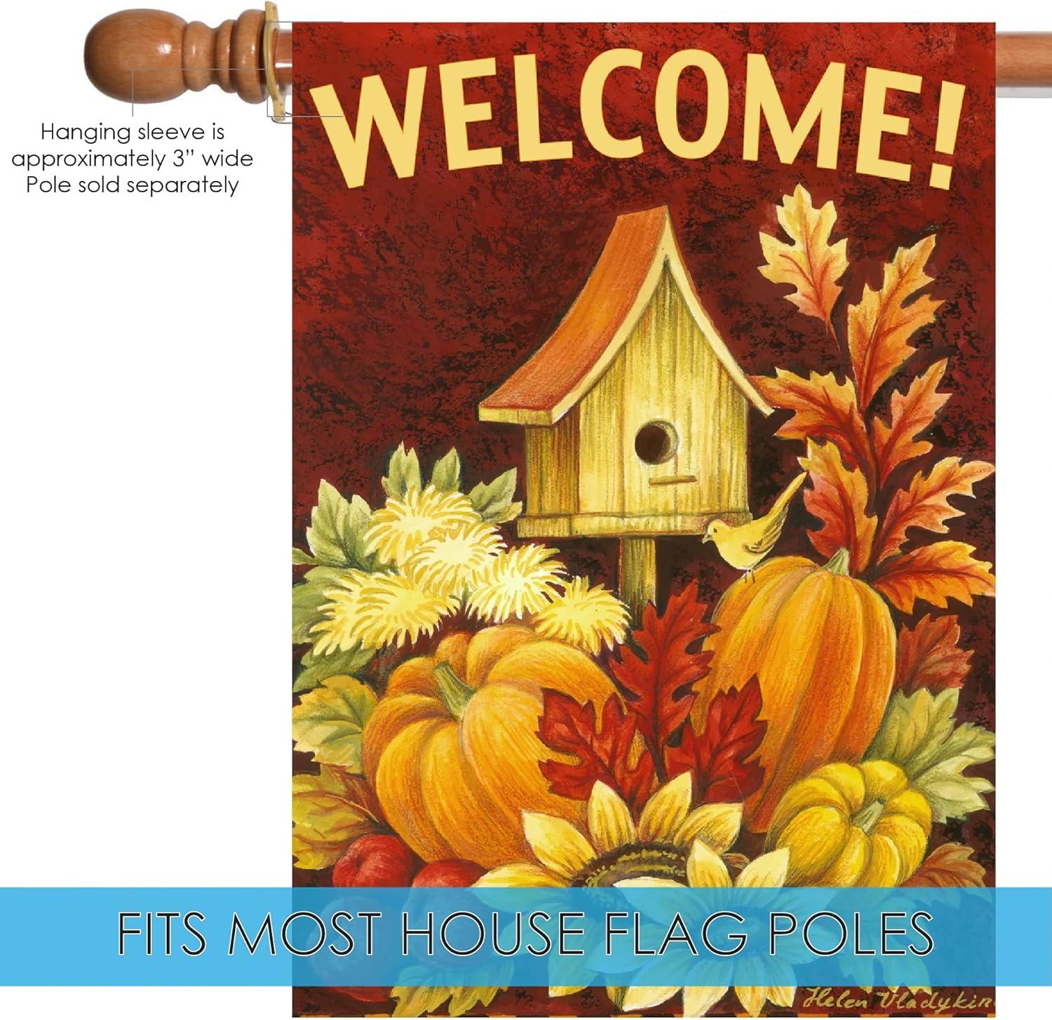 Toland Home Garden Fall Birdhouse Double Sided Flag