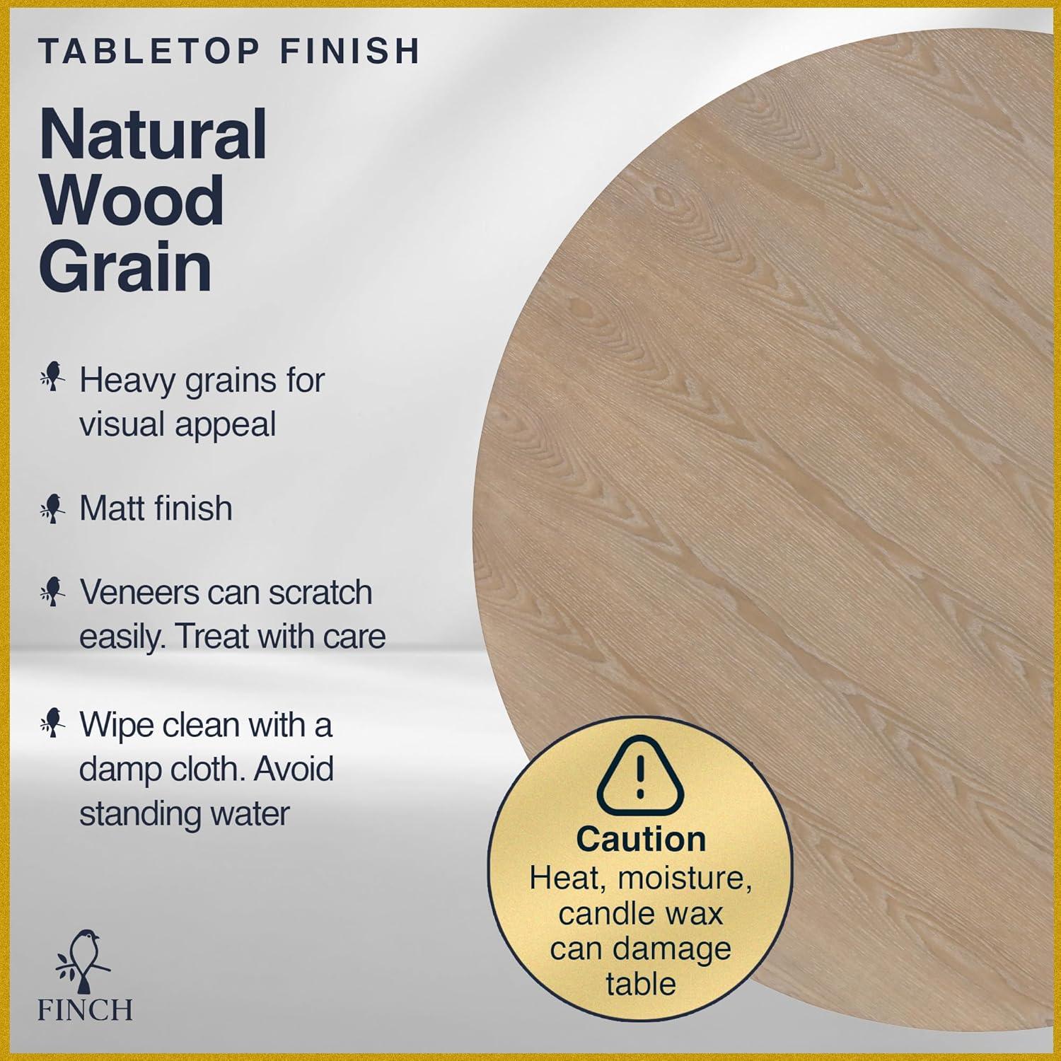 Finch Alfred Round Solid Wood Rustic Dining Table