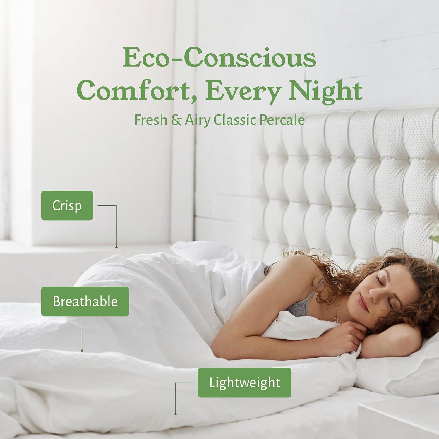 California Design Den 4-Piece Printed Full Sheets Set - 100% Organic Cotton Percale, Deep Pocket, - Quatrefoil Grey